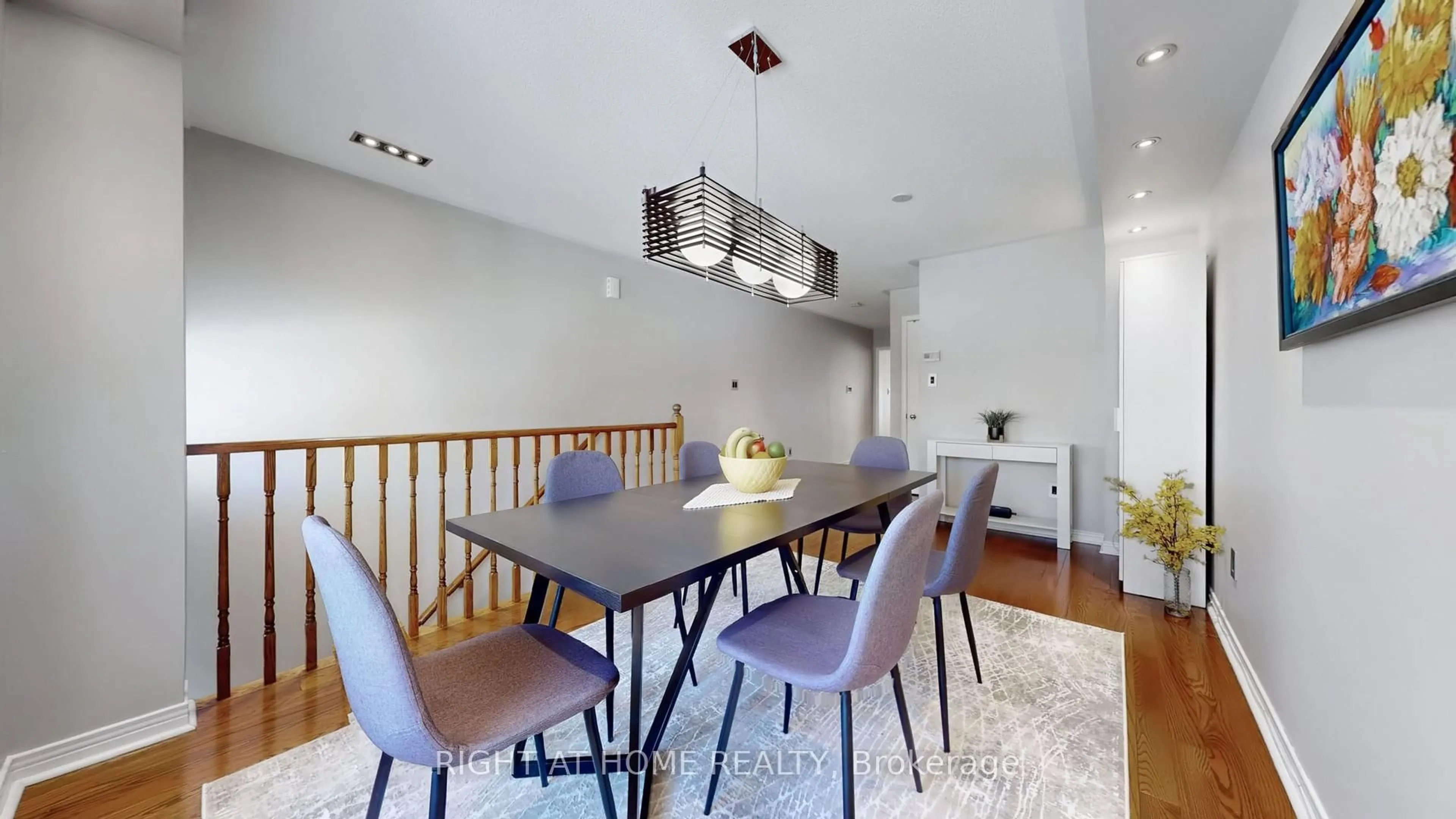 Dining room, wood/laminate floor for 49 Wilkes Cres, Toronto Ontario M1L 0B4