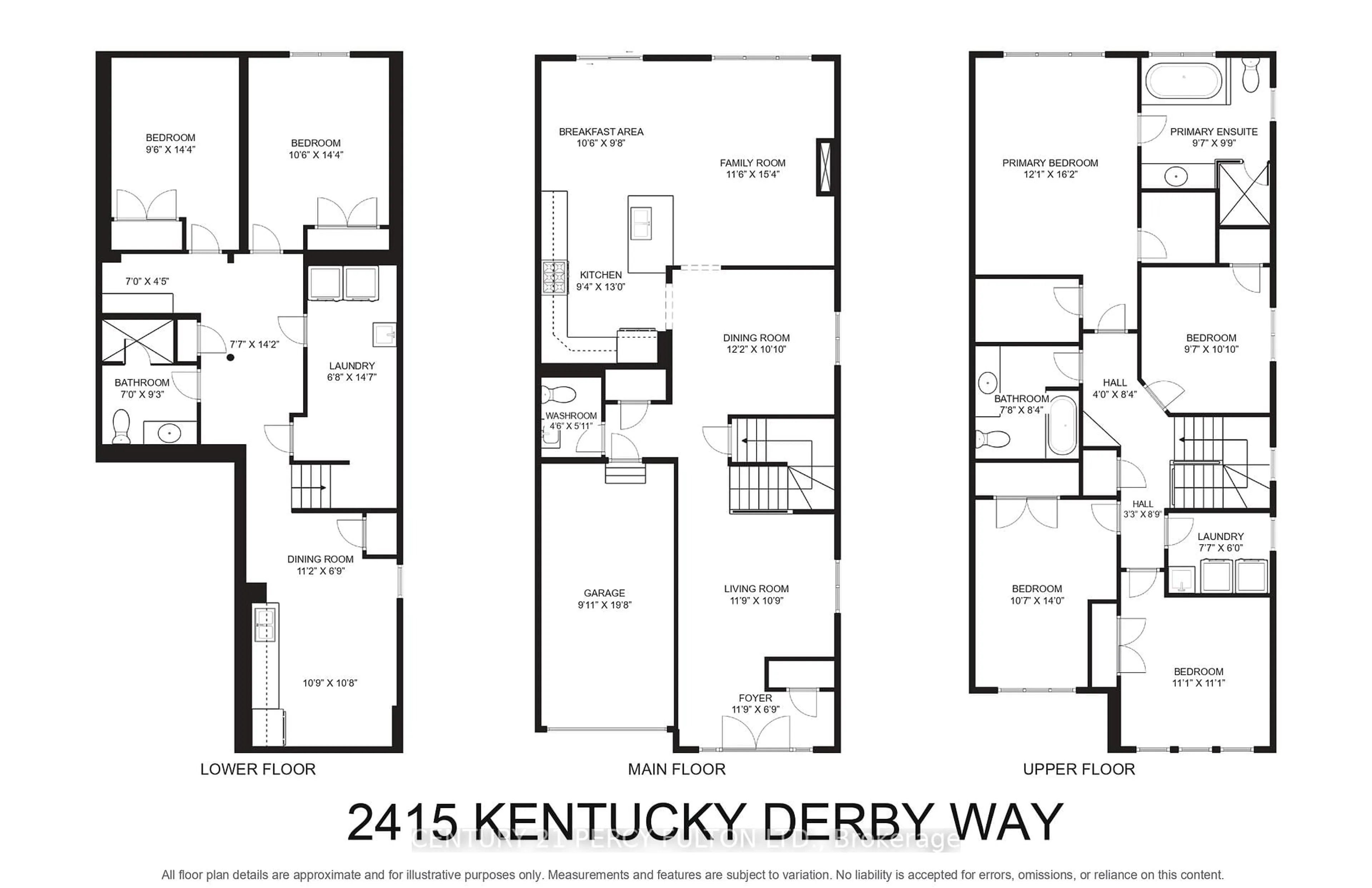 Floor plan for 2415 Kentucky Derby Way, Oshawa Ontario L1H 7K4