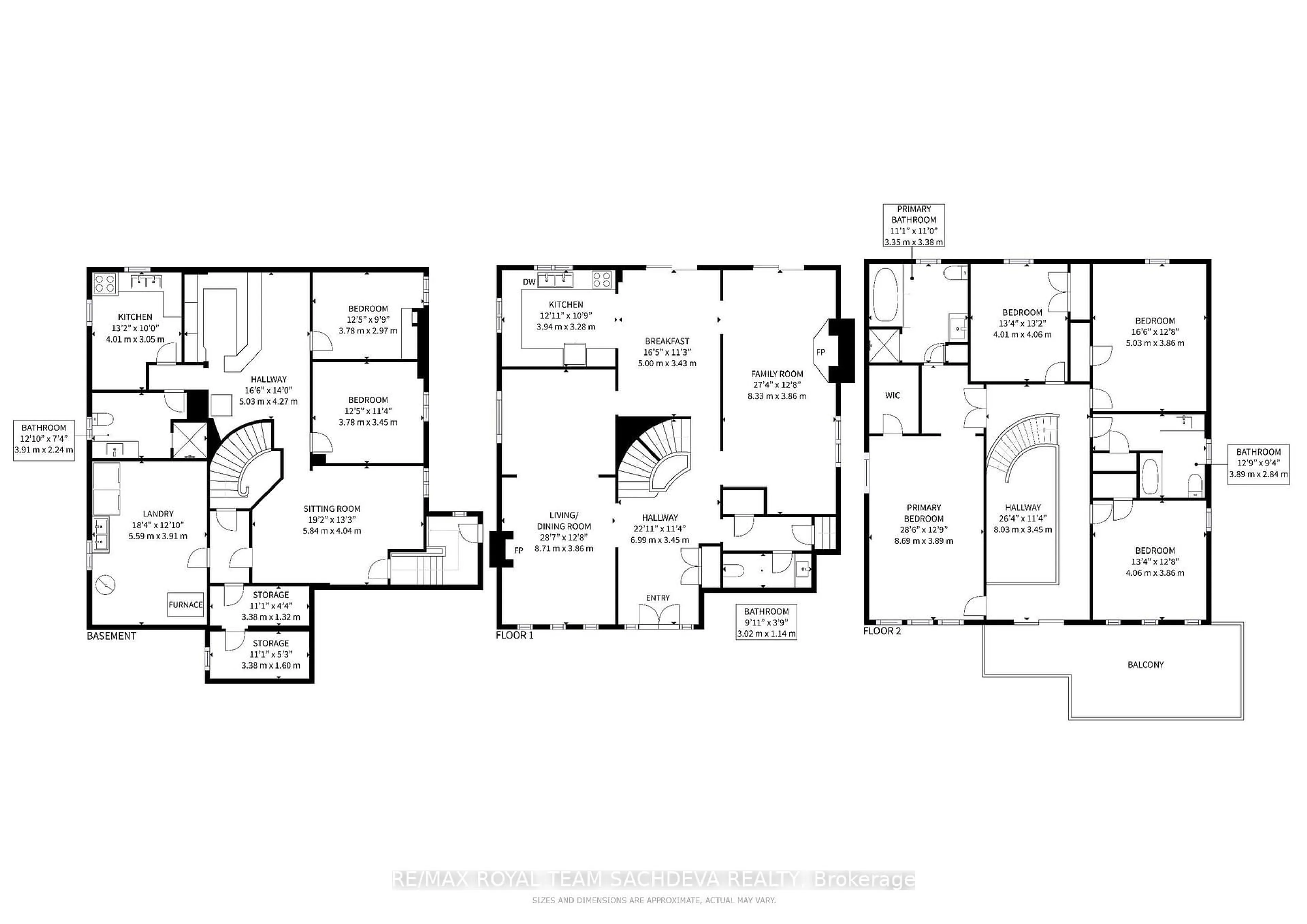 Floor plan for 24 Bellbrook Rd, Toronto Ontario M1S 1J9