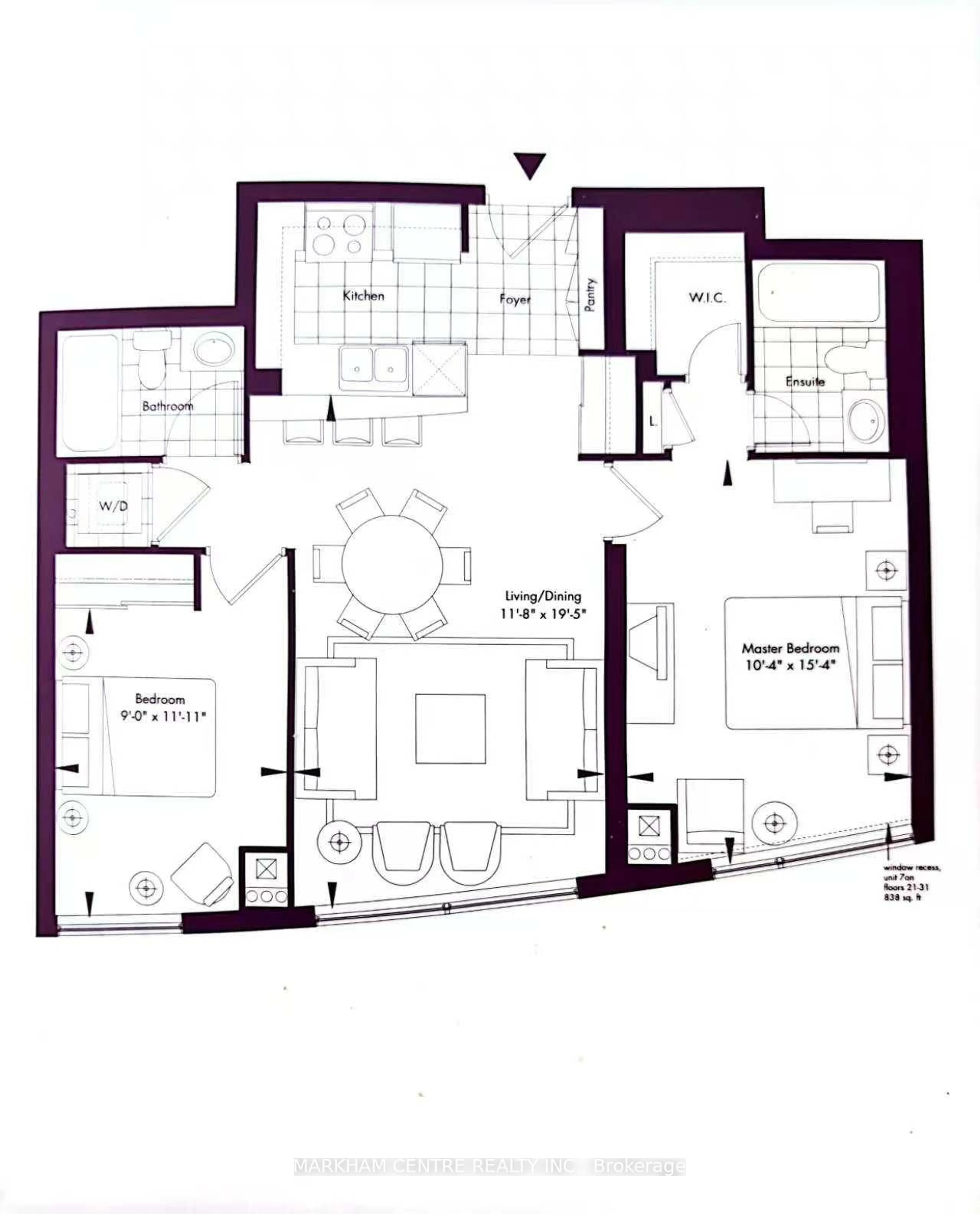 Floor plan for 36 Lee Centre Dr #2707, Toronto Ontario M1H 3K2