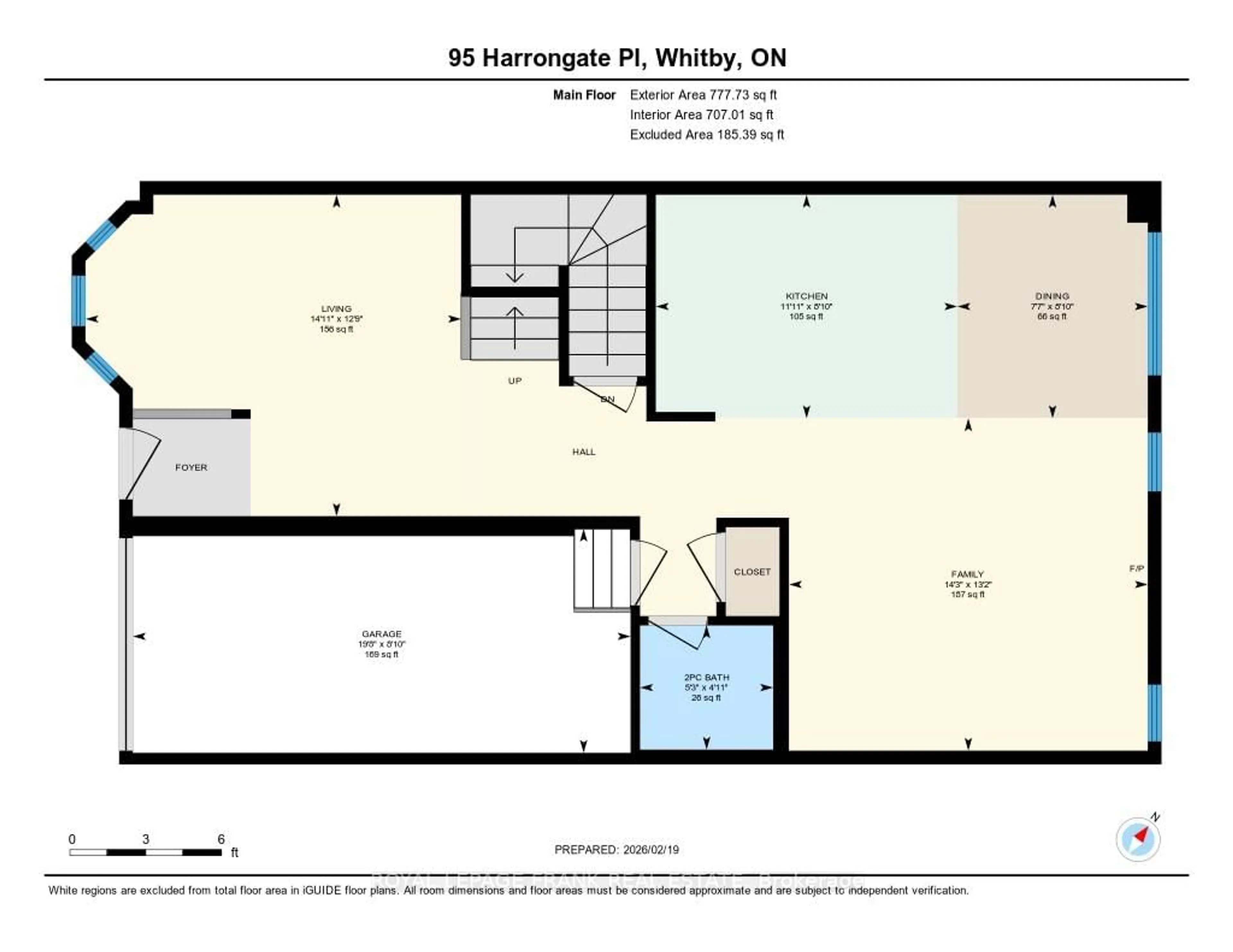 Floor plan for 95 Harrongate Pl, Whitby Ontario L1R 3E5