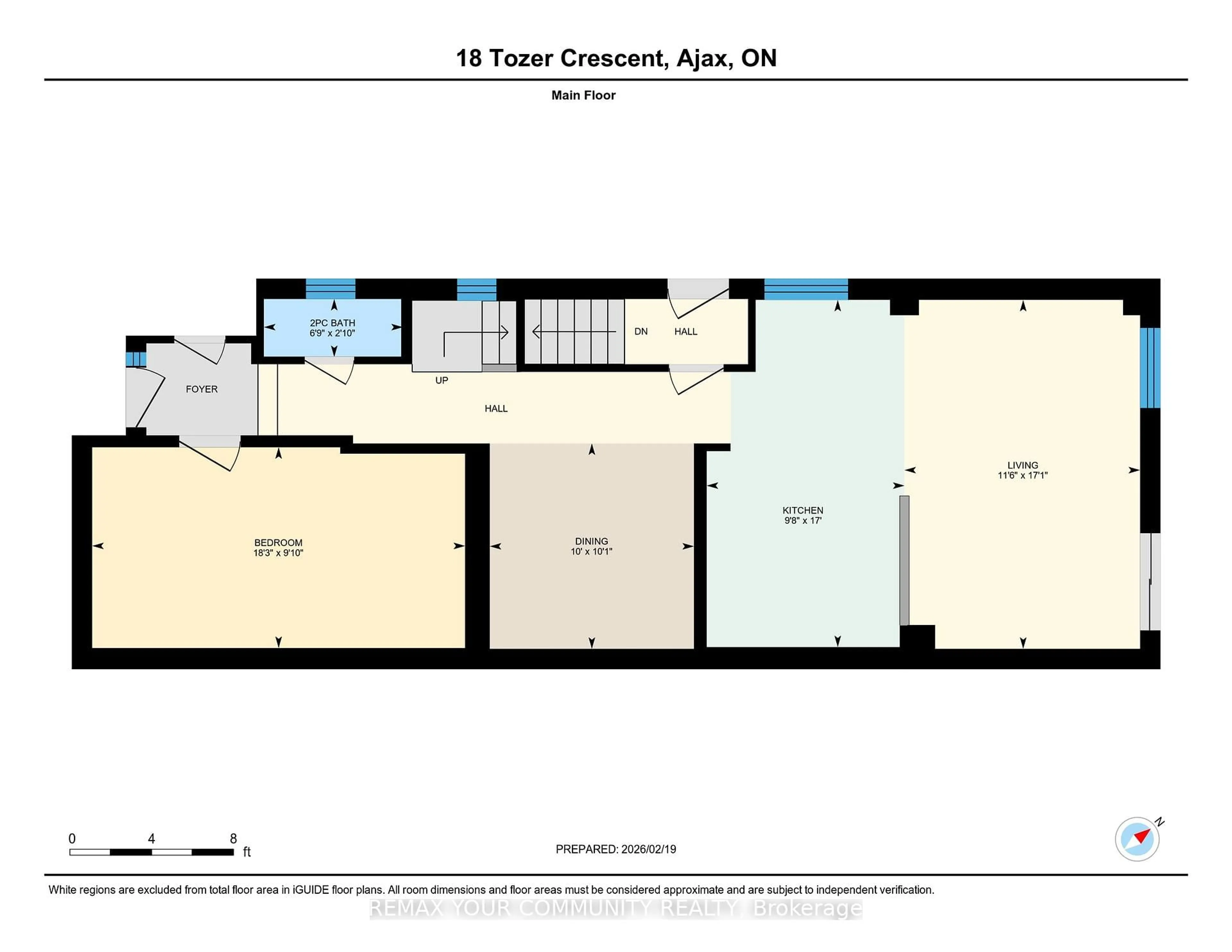 Floor plan for 18 Tozer Cres, Ajax Ontario L1T 4Z9