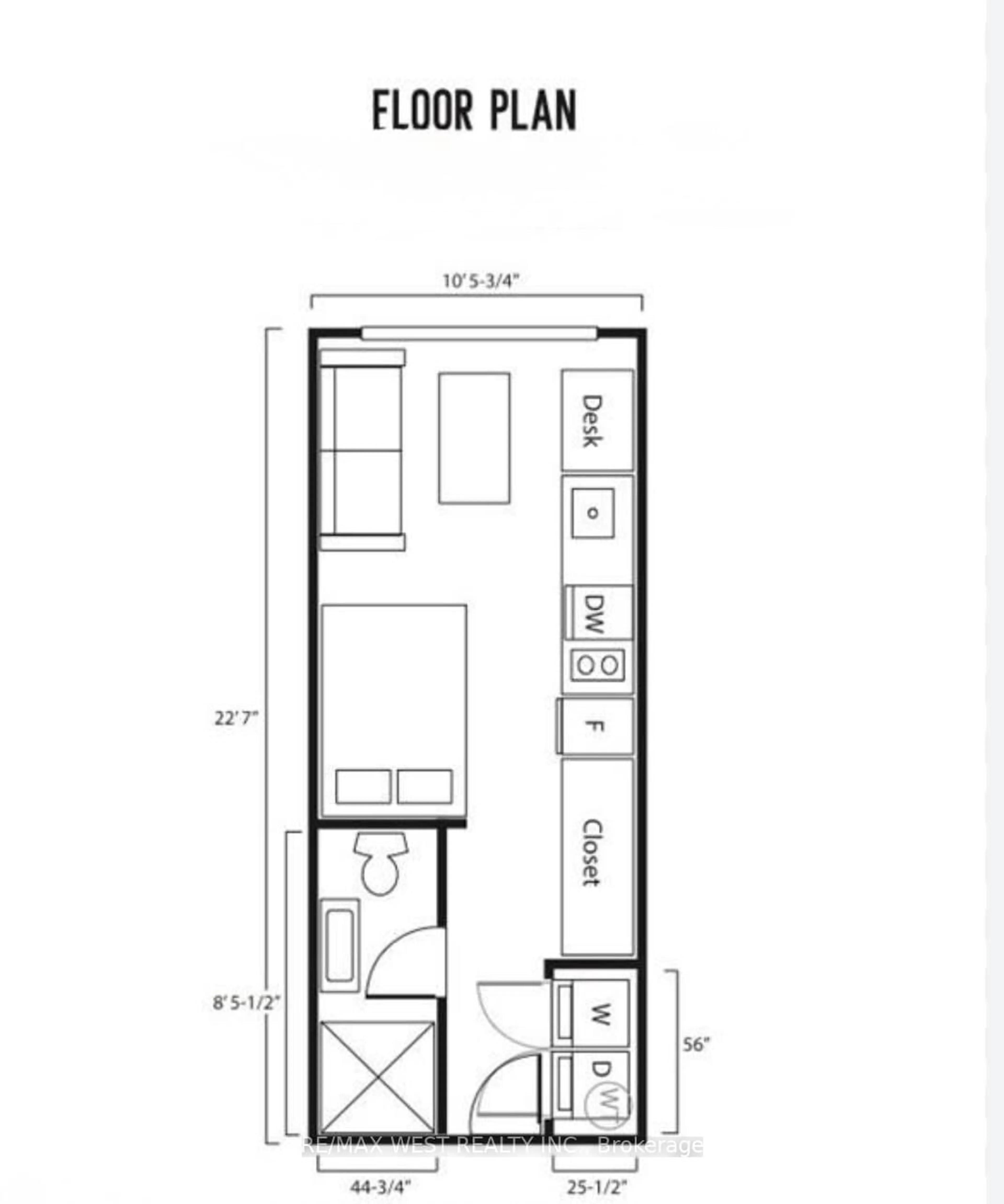 Floor plan for 1900 Simcoe St #642, Oshawa Ontario L1G 0C1