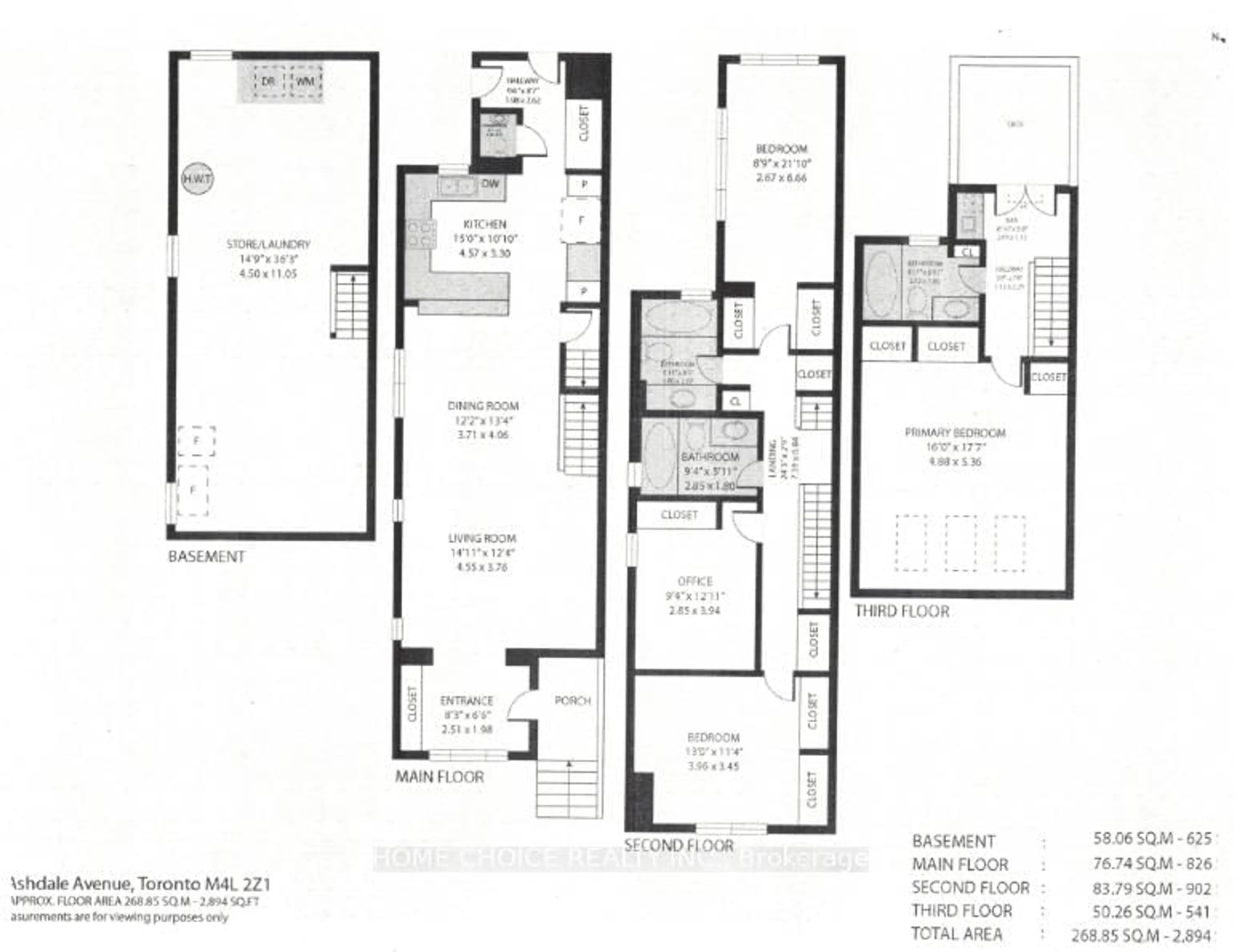 Floor plan for 283 Ashdale Ave, Toronto Ontario M4L 2Z1