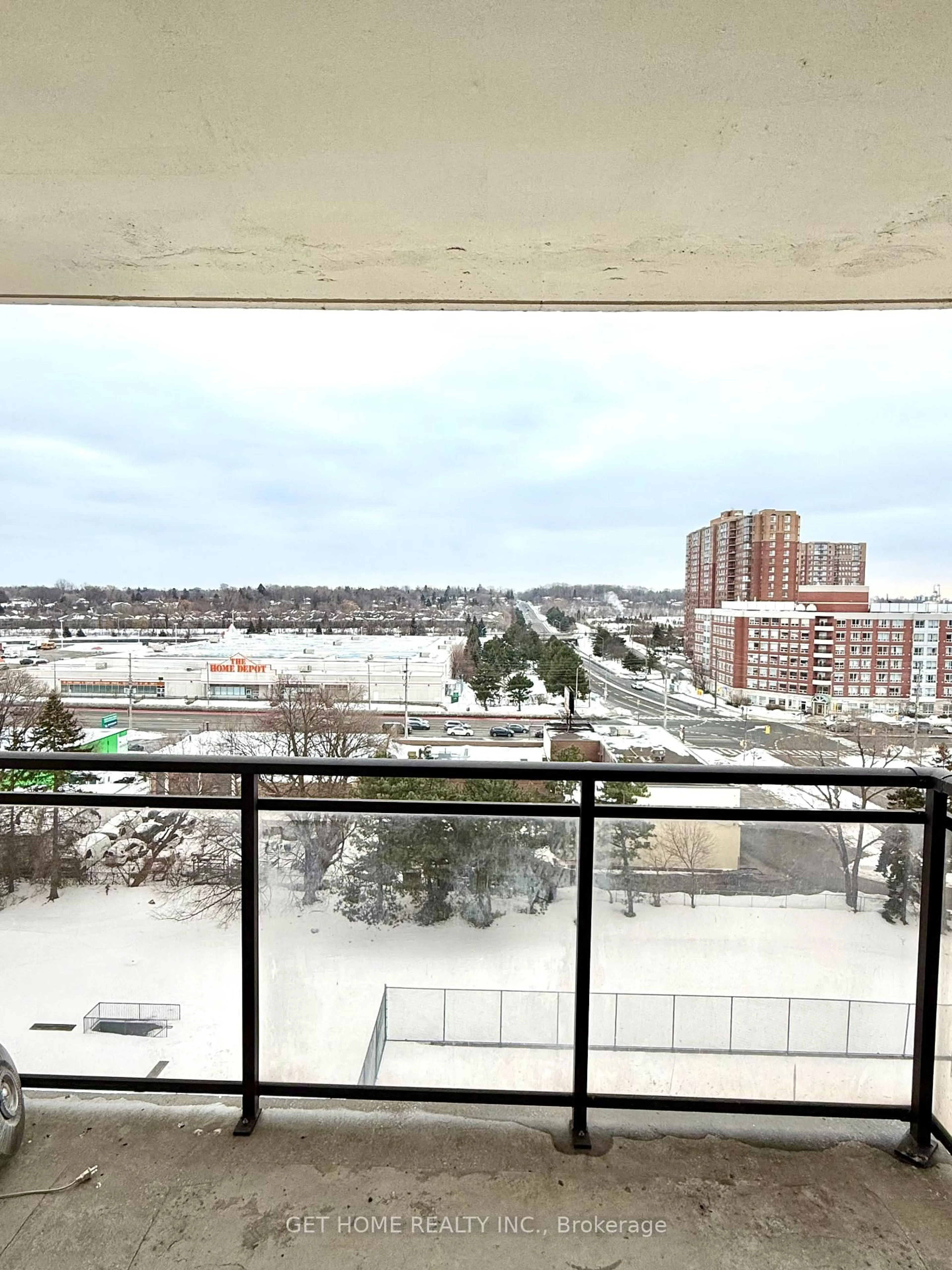 Balcony in the apartment, city buildings view from balcony for 121 Trudelle St #903, Toronto Ontario M1J 3K4