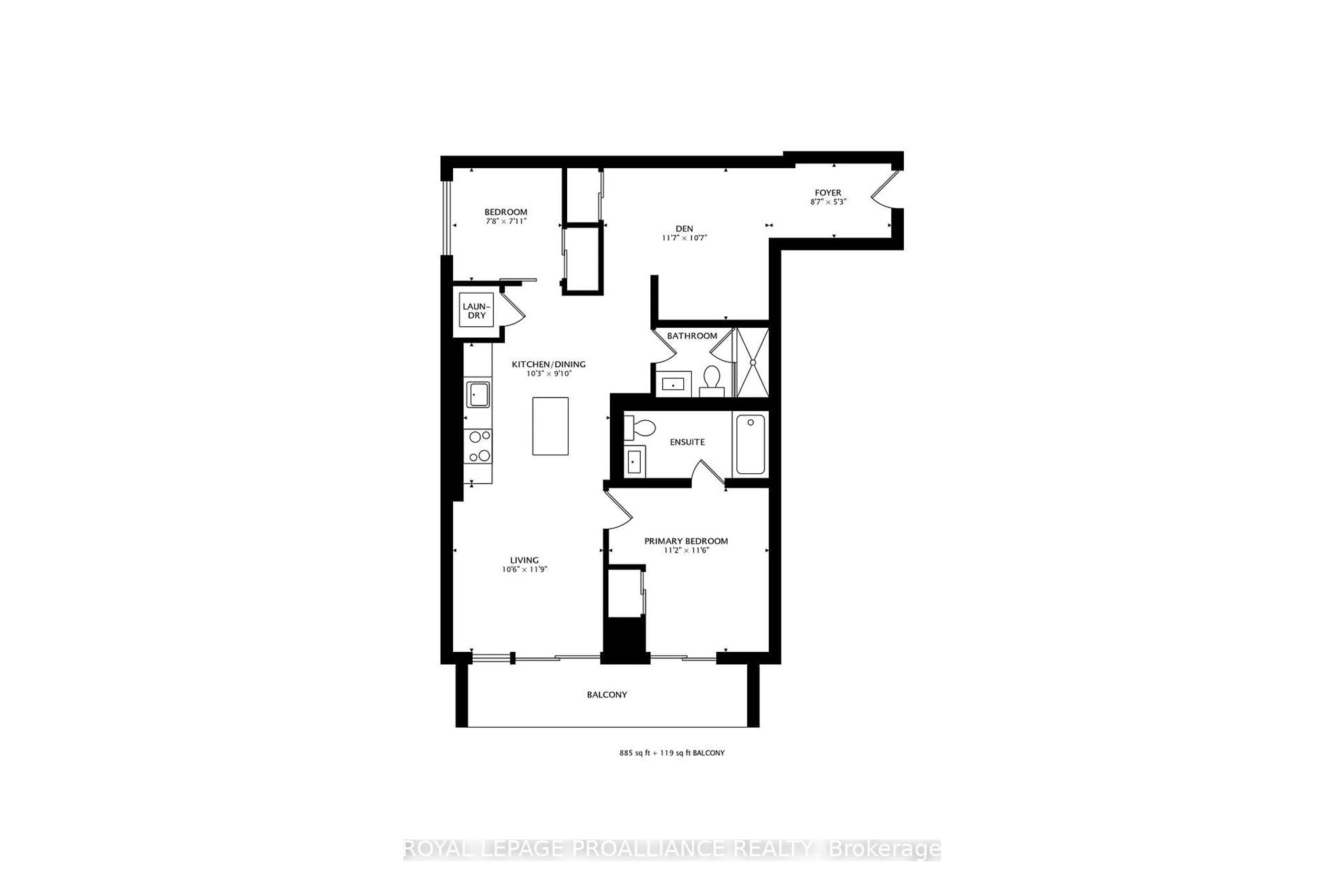 Floor plan for 1285 Queen St #206, Toronto Ontario M4L 1C2