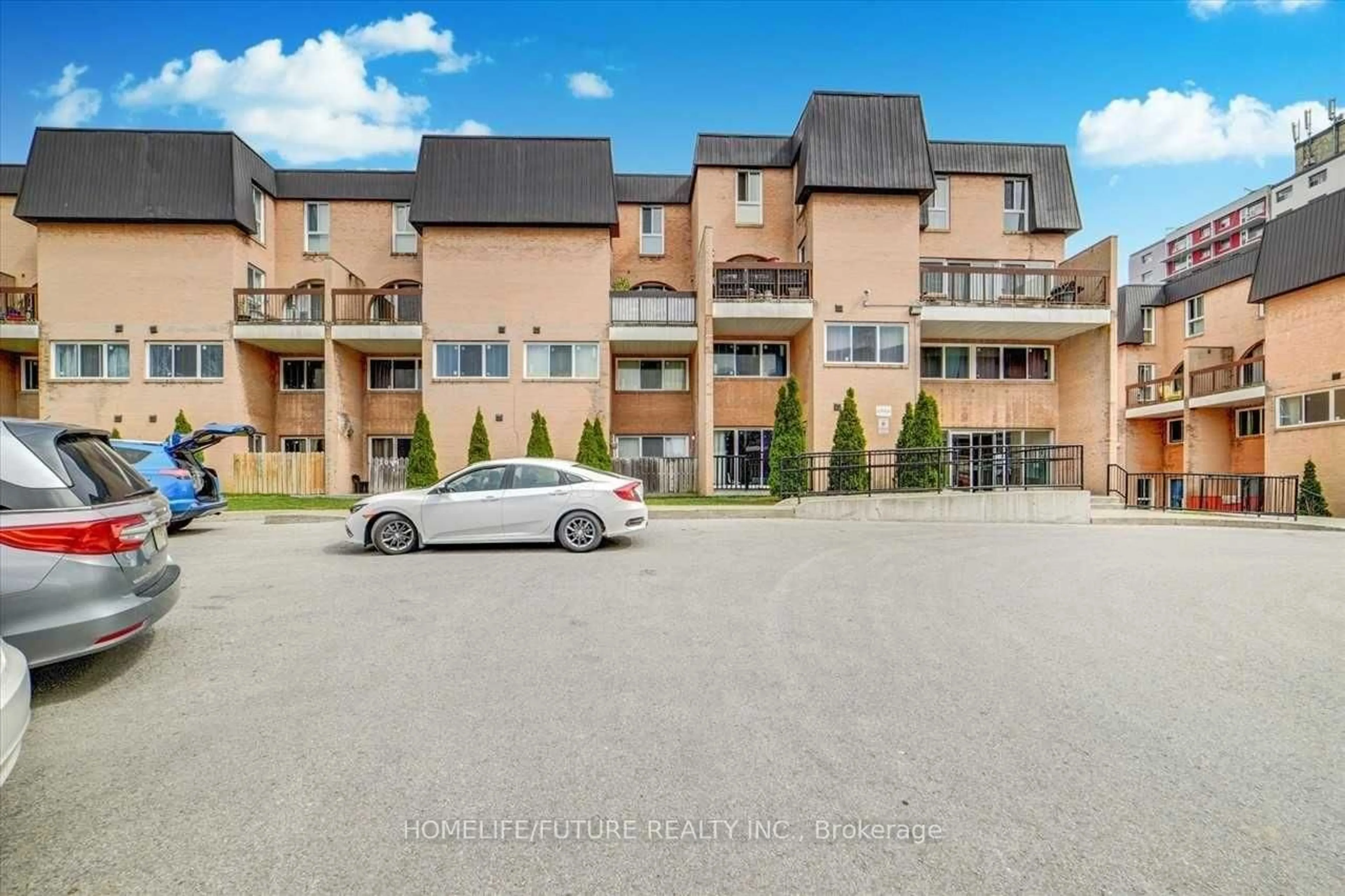 A pic from outside/outdoor area/front of a property/back of a property/a pic from drone, street for 100 Mornelle Crt #1046, Toronto Ontario M1E 4X2