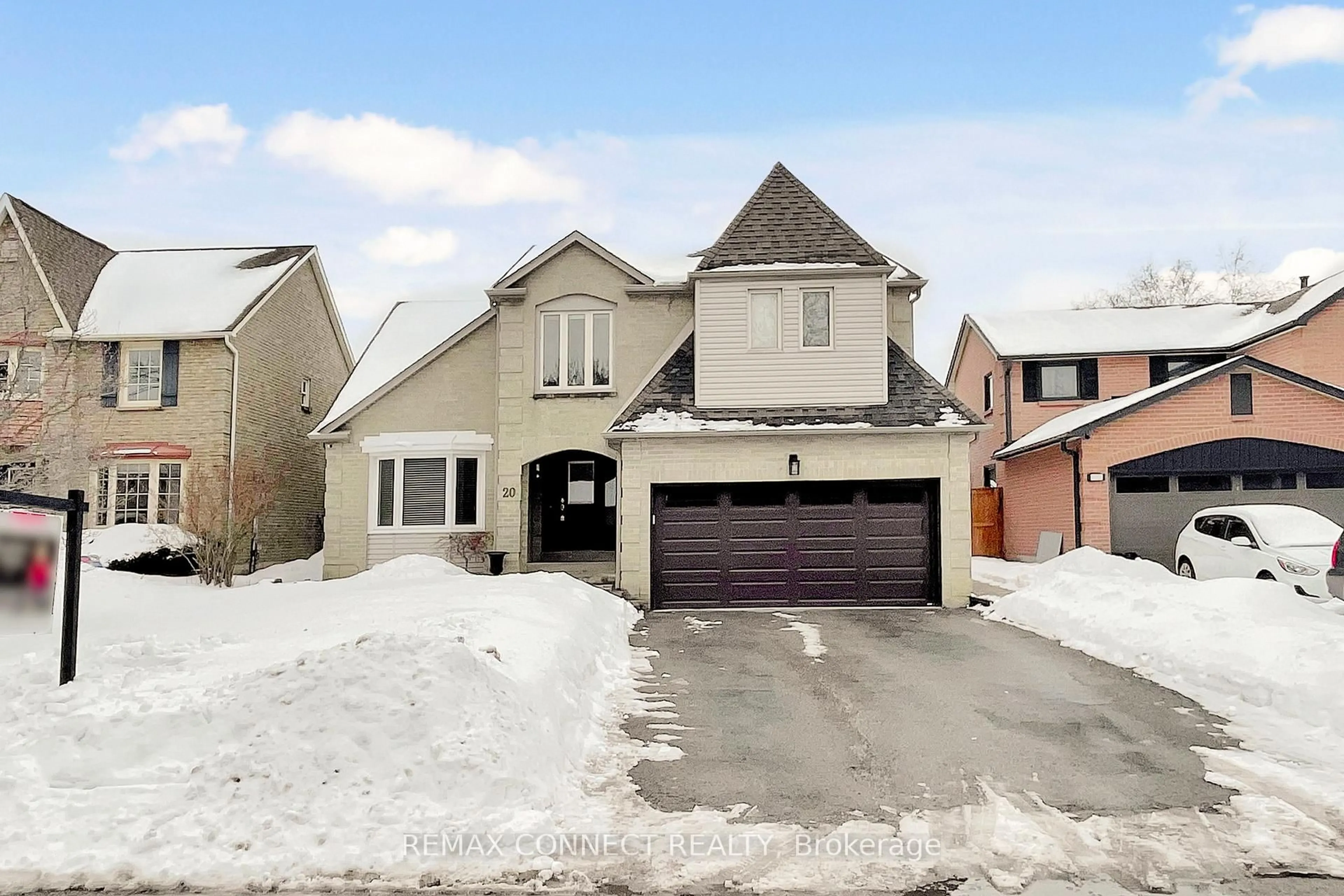 Home with brick exterior material, street for 20 Beaumont Dr, Ajax Ontario L1T 1R8