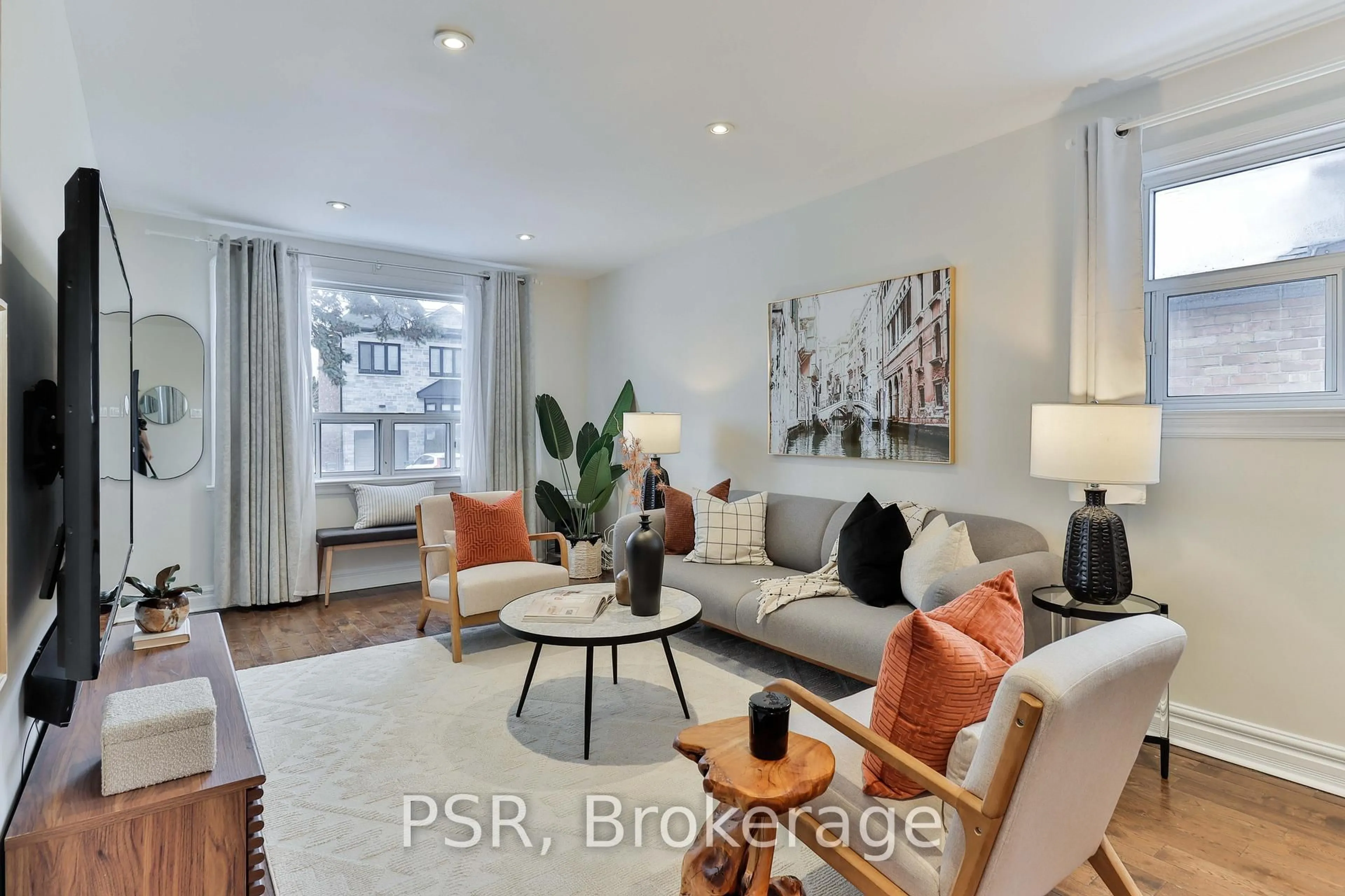 Living room with furniture, unknown for 46 Galbraith Ave, Toronto Ontario M4B 2B5