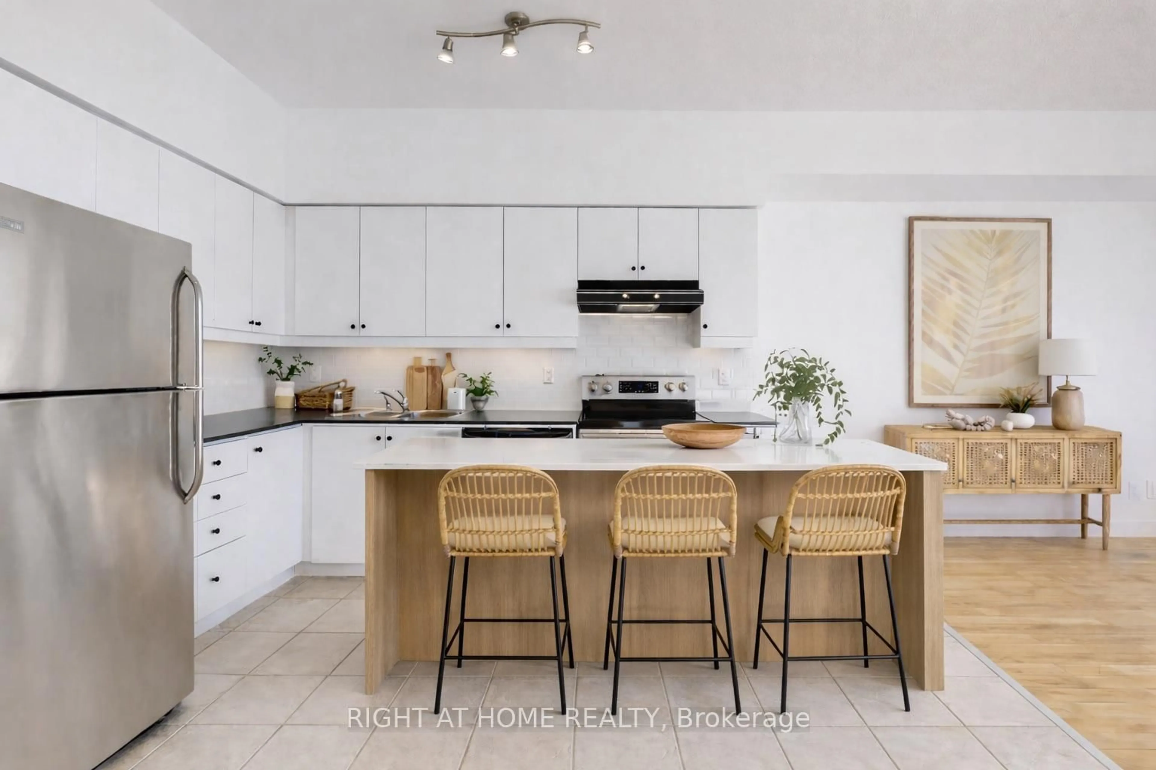 Contemporary kitchen, ceramic/tile floor for 601 Kingston Rd #404, Toronto Ontario M4E 3Y2