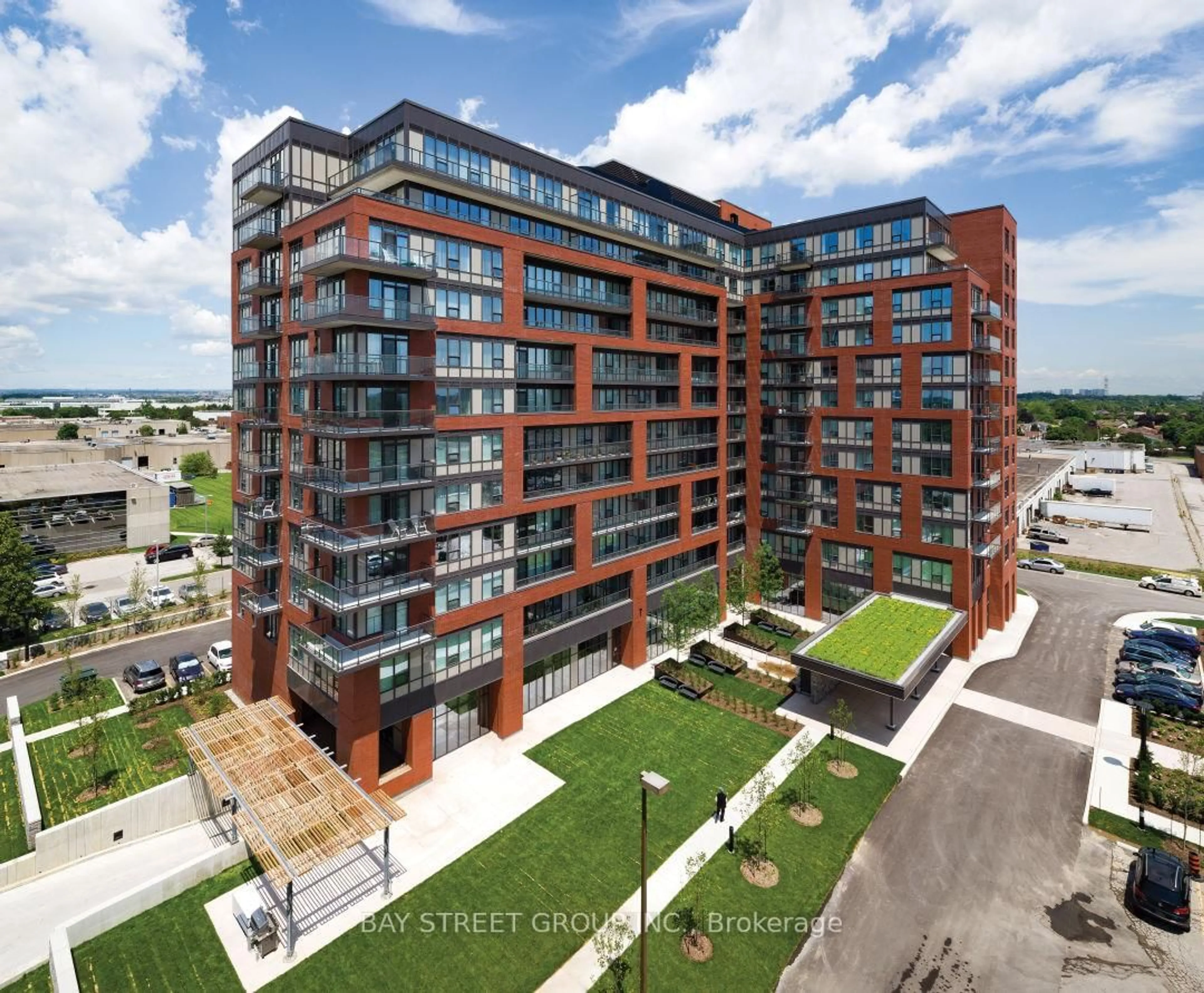 A pic from outside/outdoor area/front of a property/back of a property/a pic from drone, unknown for 1038 Mcnicoll Ave #218, Toronto Ontario M1W 0A4