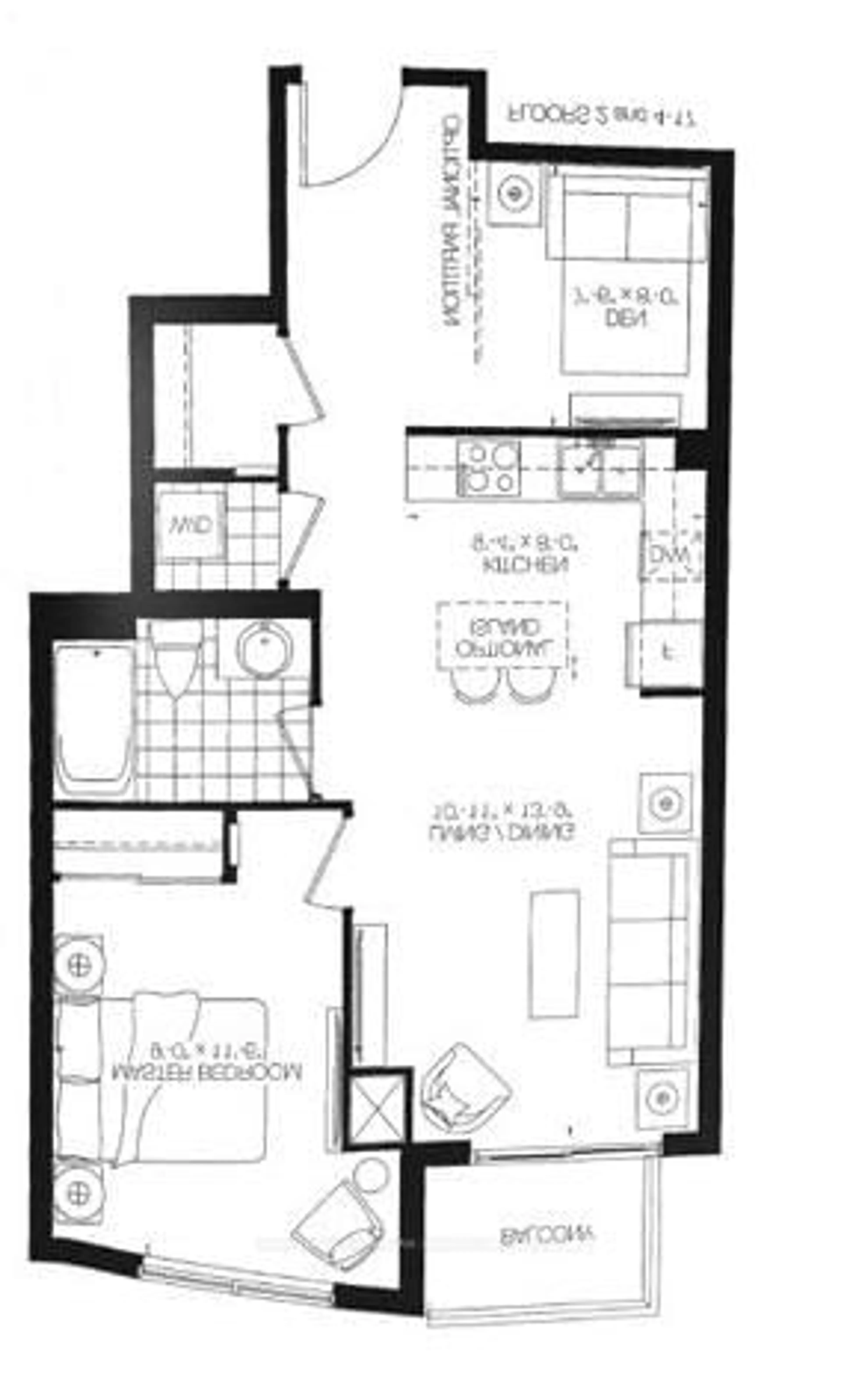 Floor plan for 195 Bonis Ave #1809, Toronto Ontario M1T 0A5