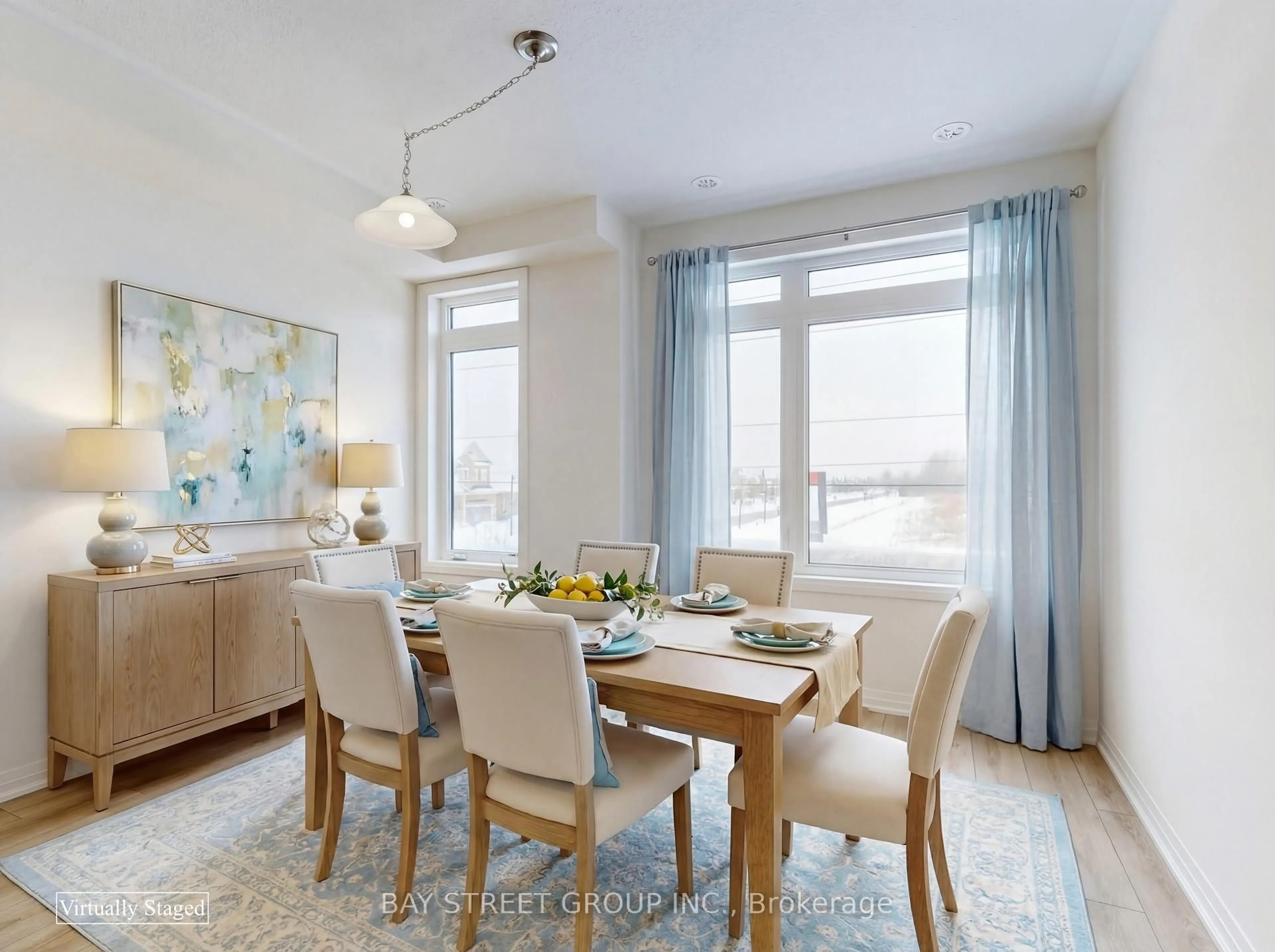 Dining room, wood/laminate floor for 64 Emmas Way, Whitby Ontario L1R 0S7