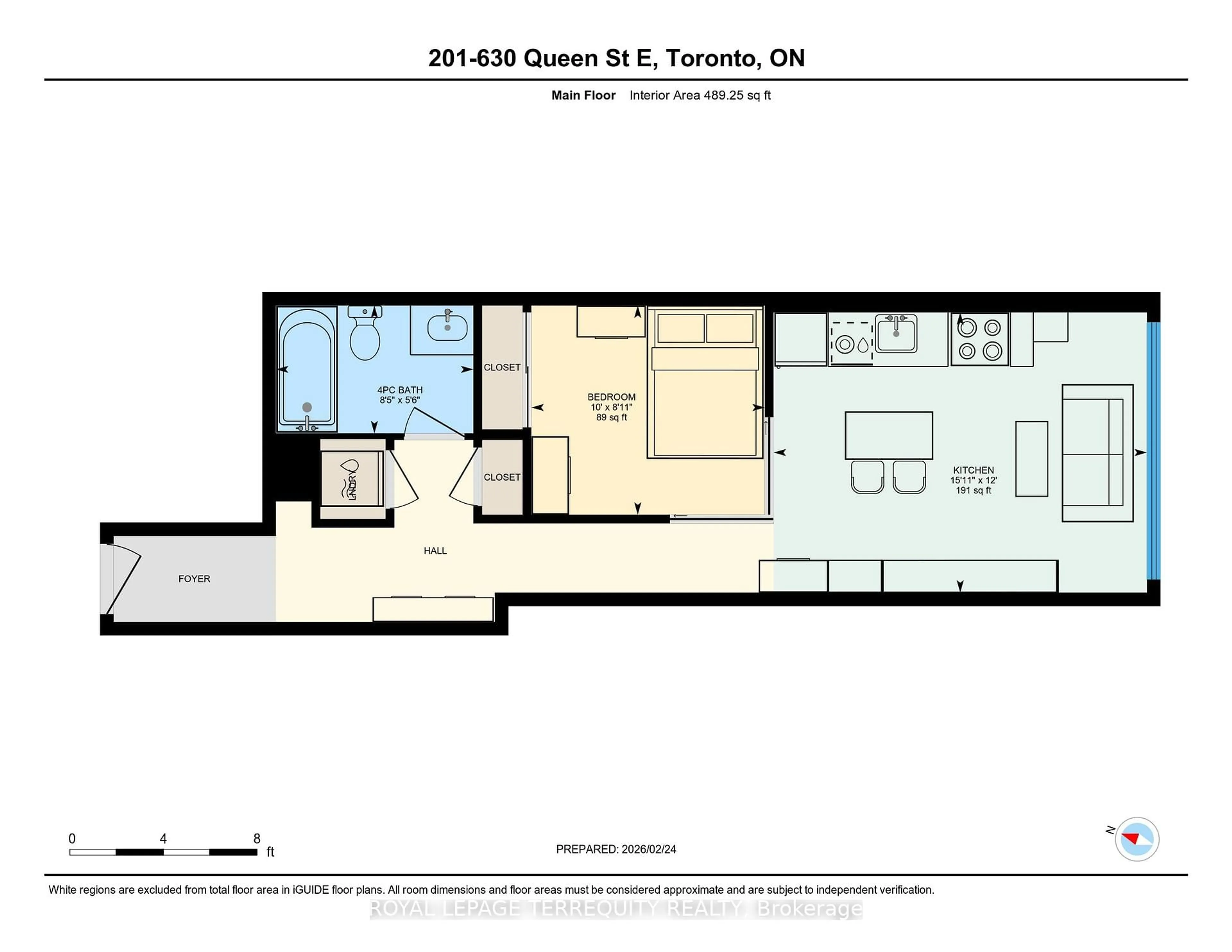 Floor plan for 630 Queen St #201, Toronto Ontario M4M 1G3