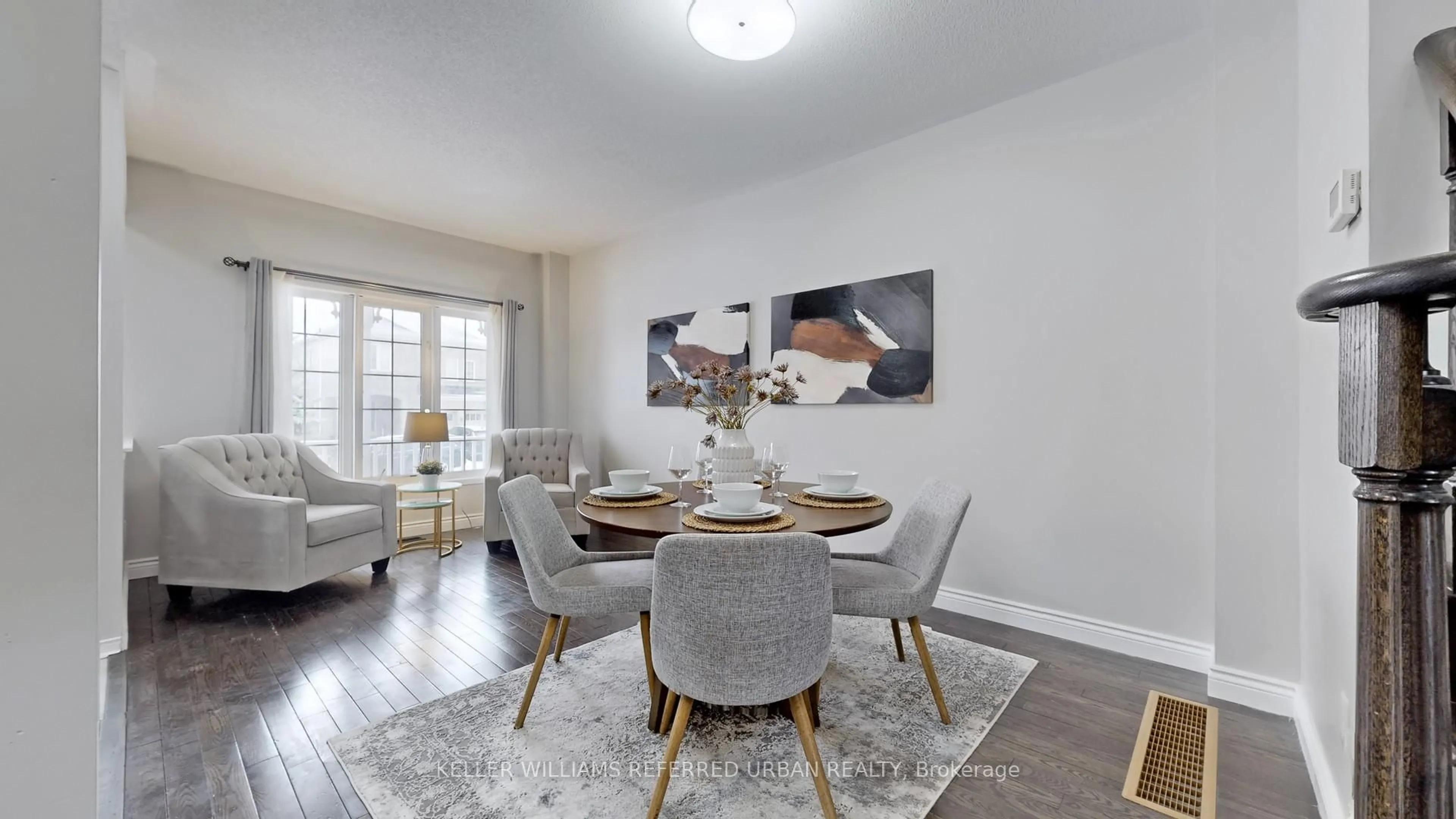 Dining room, wood/laminate floor for 85 Decourcy-Ireland Circ, Ajax Ontario L1T 0K6