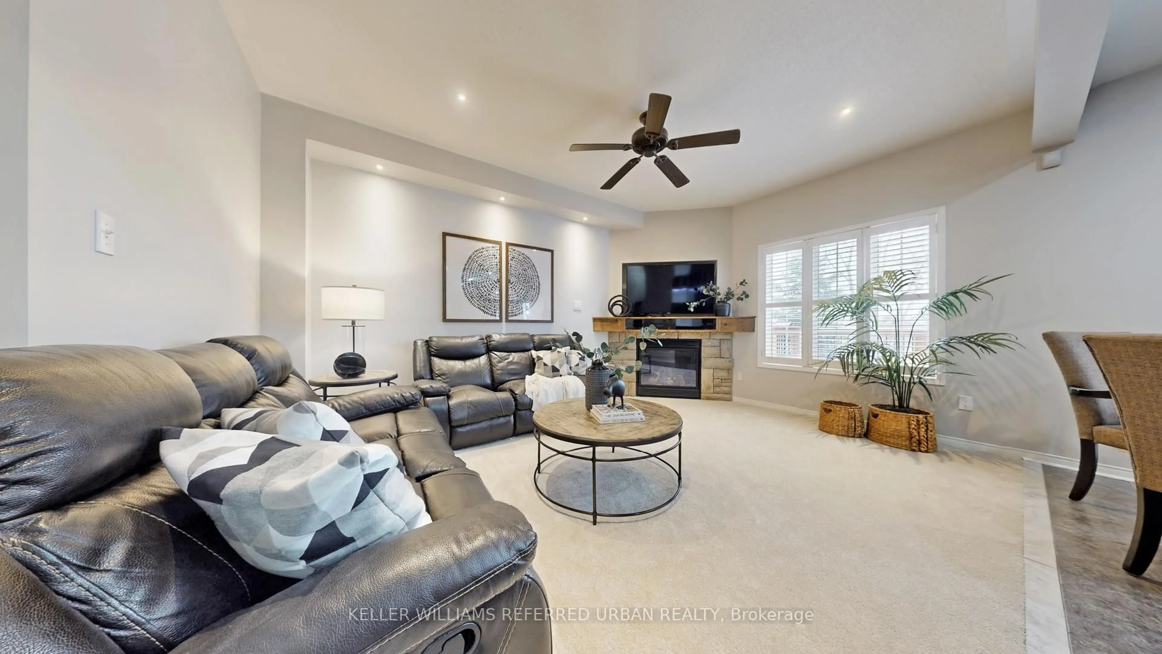 Living room with furniture, ceramic/tile floor for 85 Decourcy-Ireland Circ, Ajax Ontario L1T 0K6