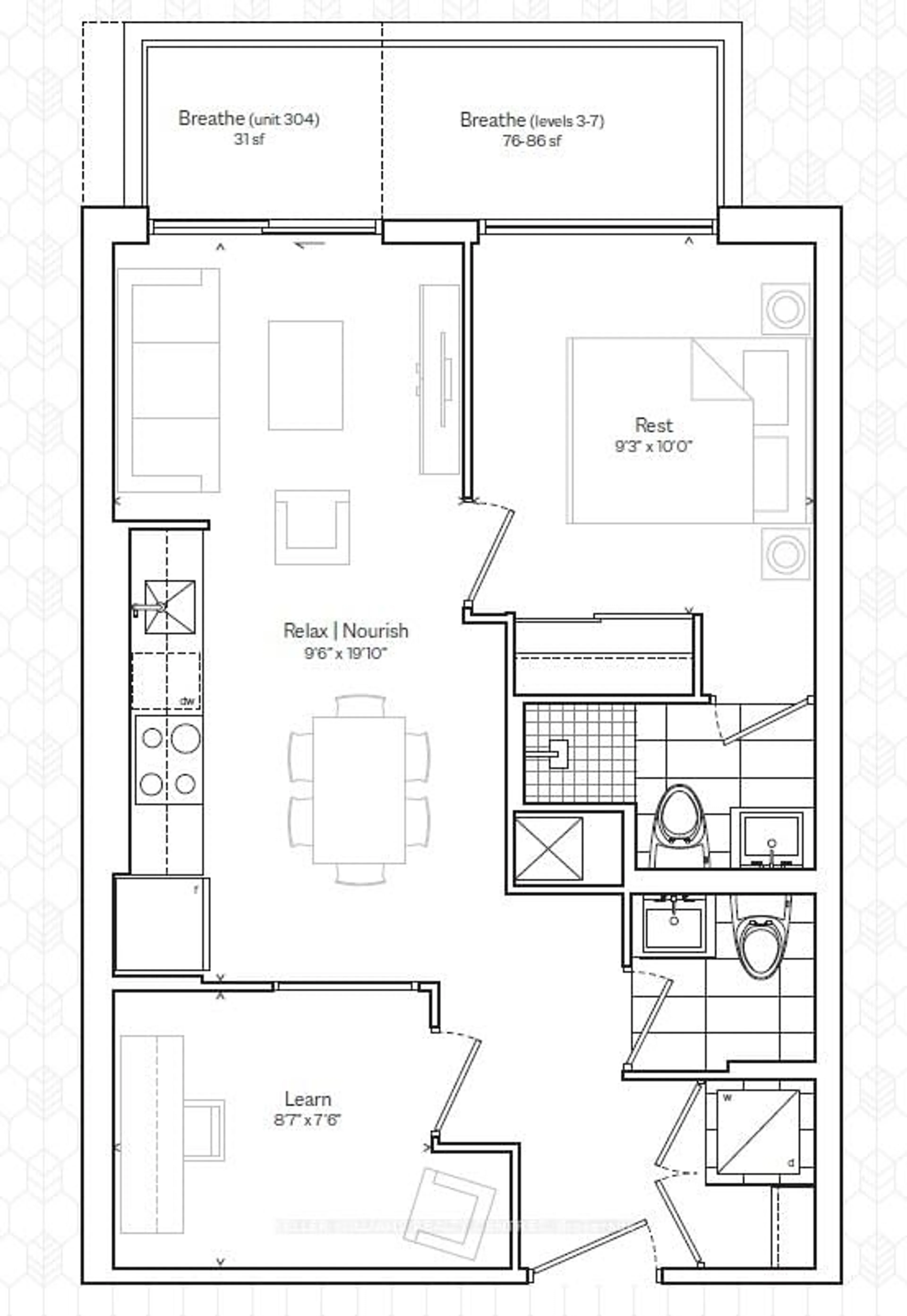 Floor plan for 1350 Ellesmere Rd #602, Toronto Ontario M1P 0G6