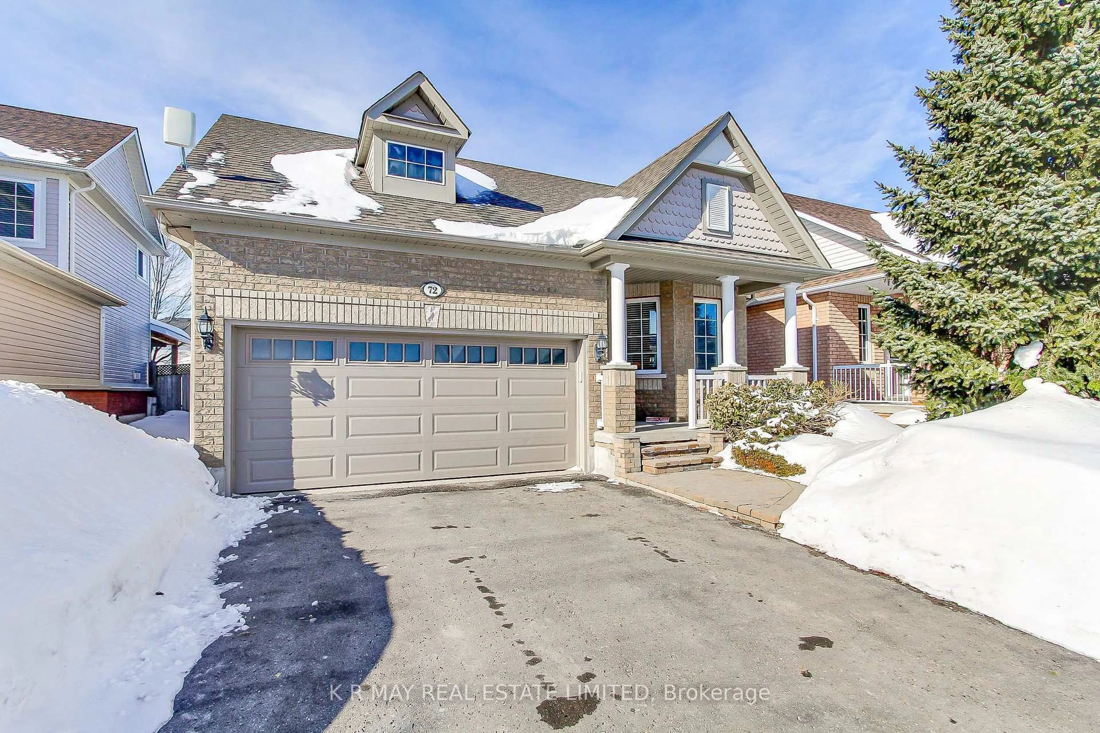 Home with brick exterior material, street for 72 Sherrington Dr, Scugog Ontario L9L 2E7