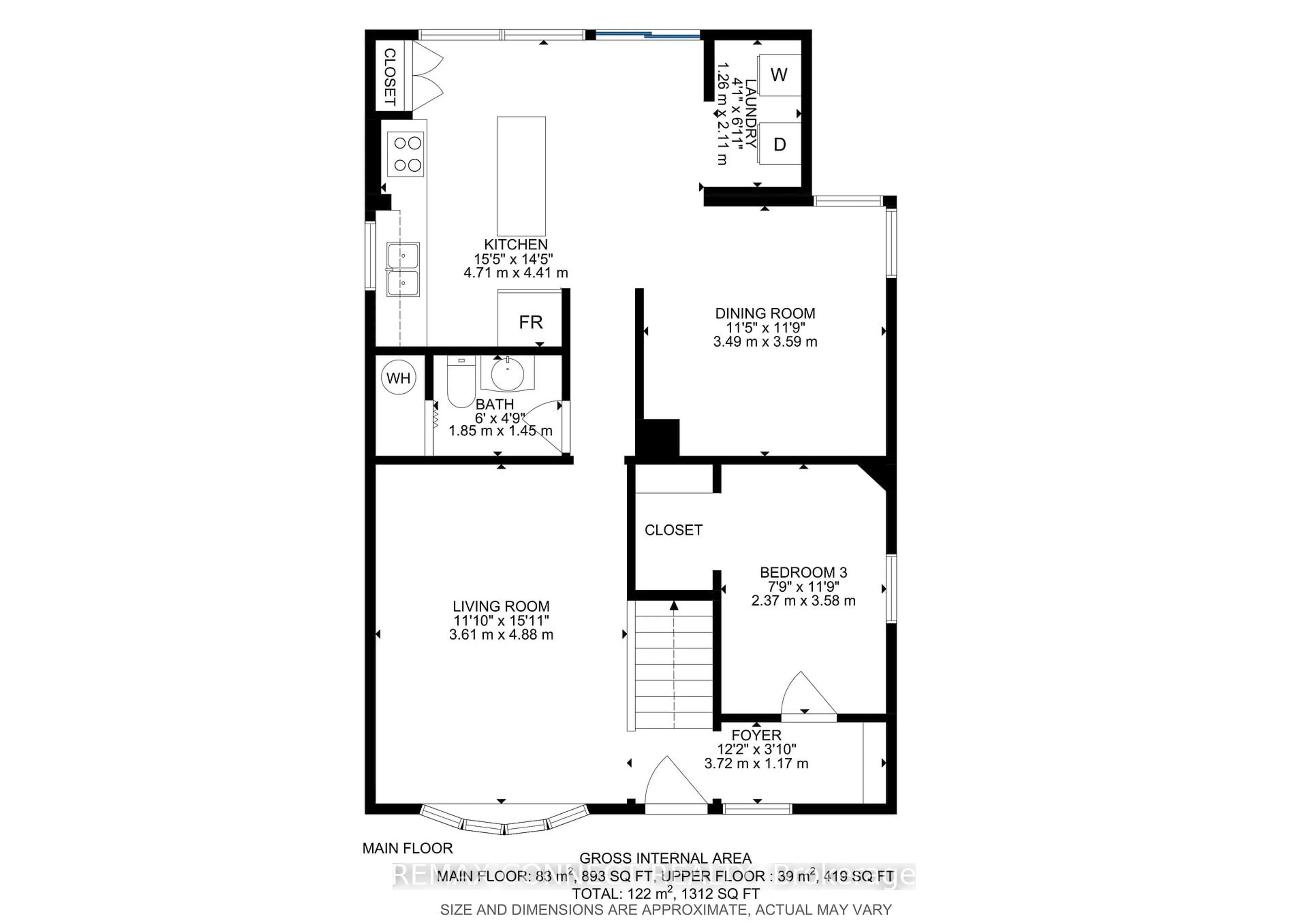 Floor plan for 19 Ontario St, Ajax Ontario L1S 1T4
