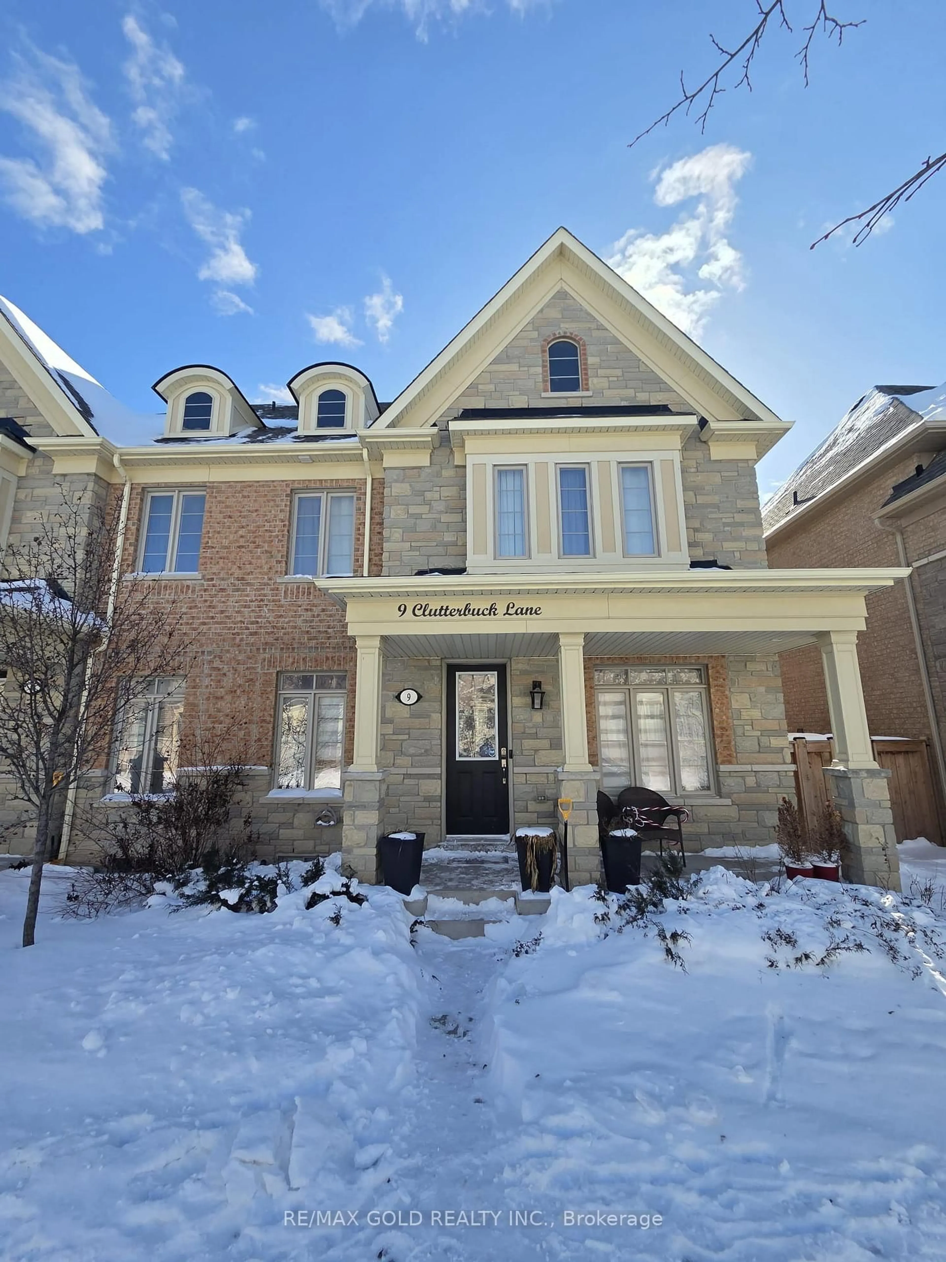 Home with brick exterior material, street for 9 Clutterbuck Lane, Ajax Ontario L1T 0N6