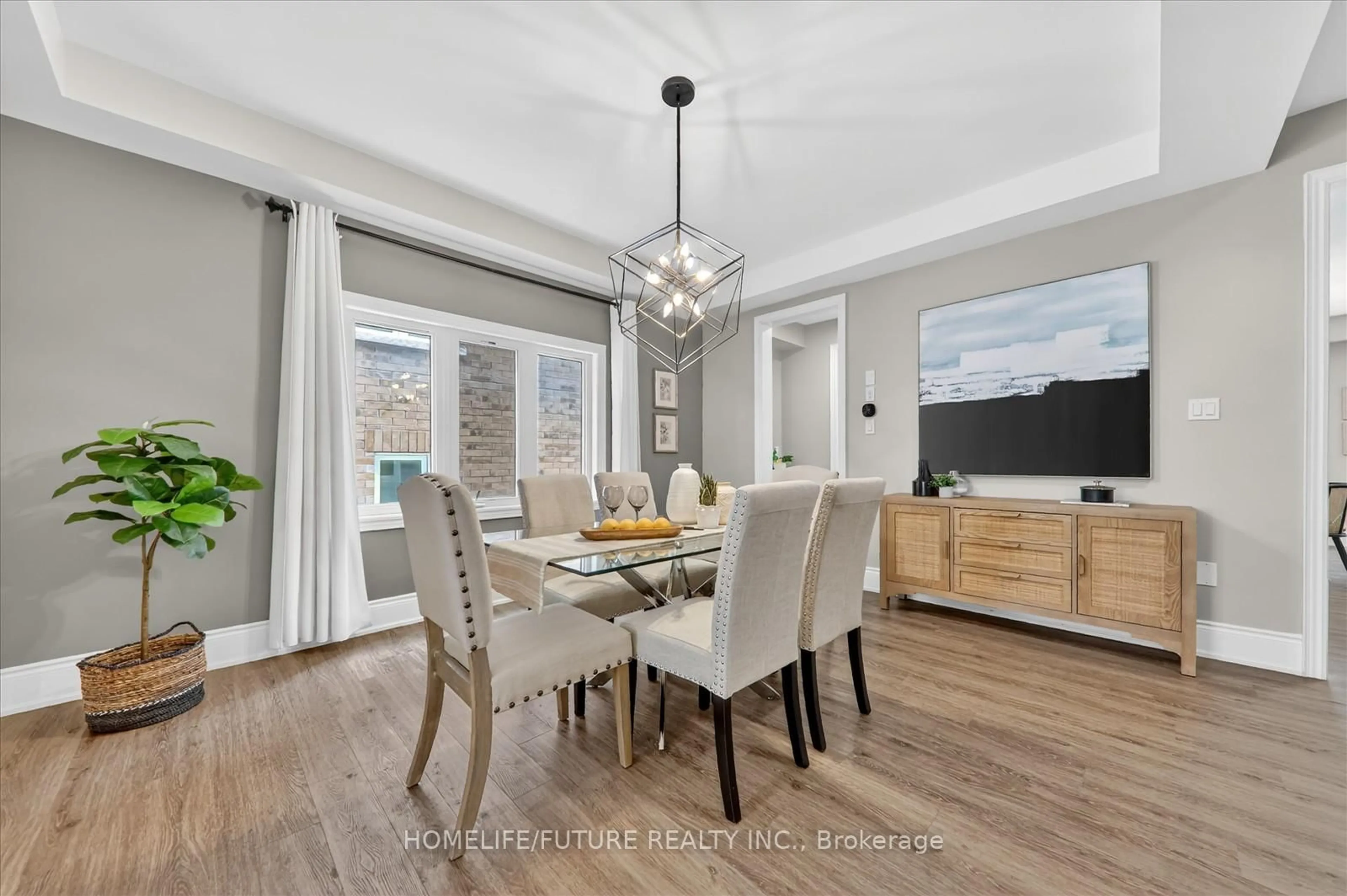 Dining room, wood/laminate floor for 238 Lyle Dr, Clarington Ontario L1C 0V6