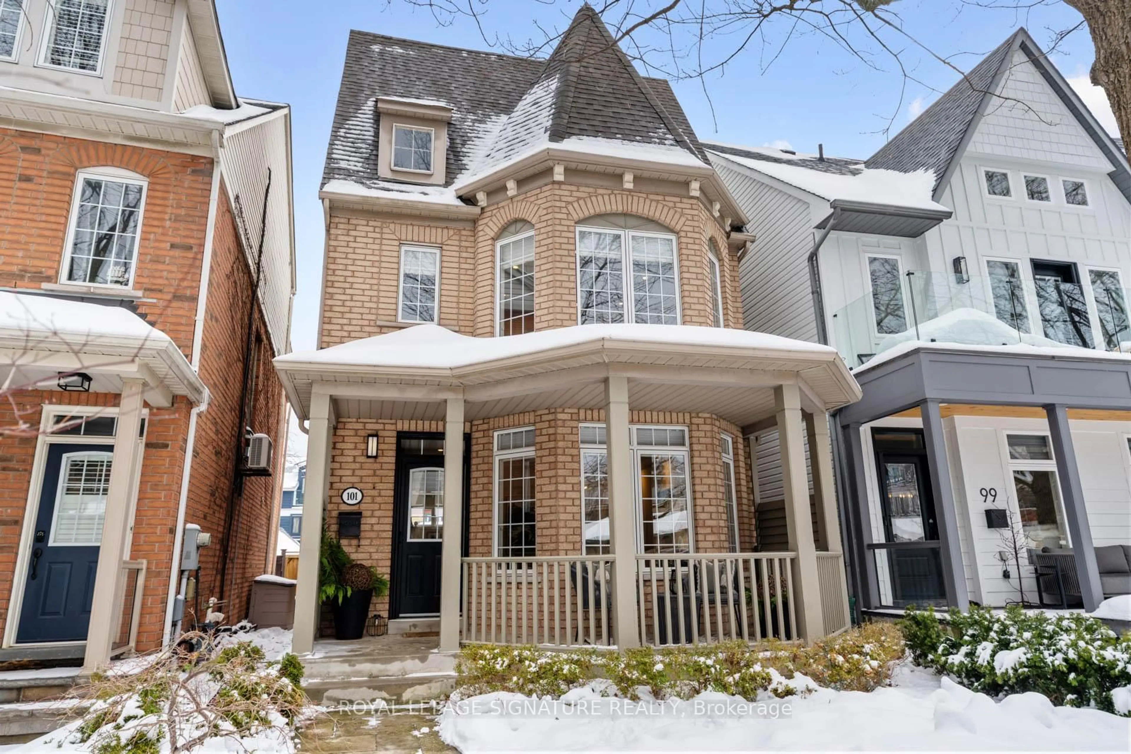 Home with brick exterior material, street for 101 Boardwalk Dr, Toronto Ontario M4L 3X9