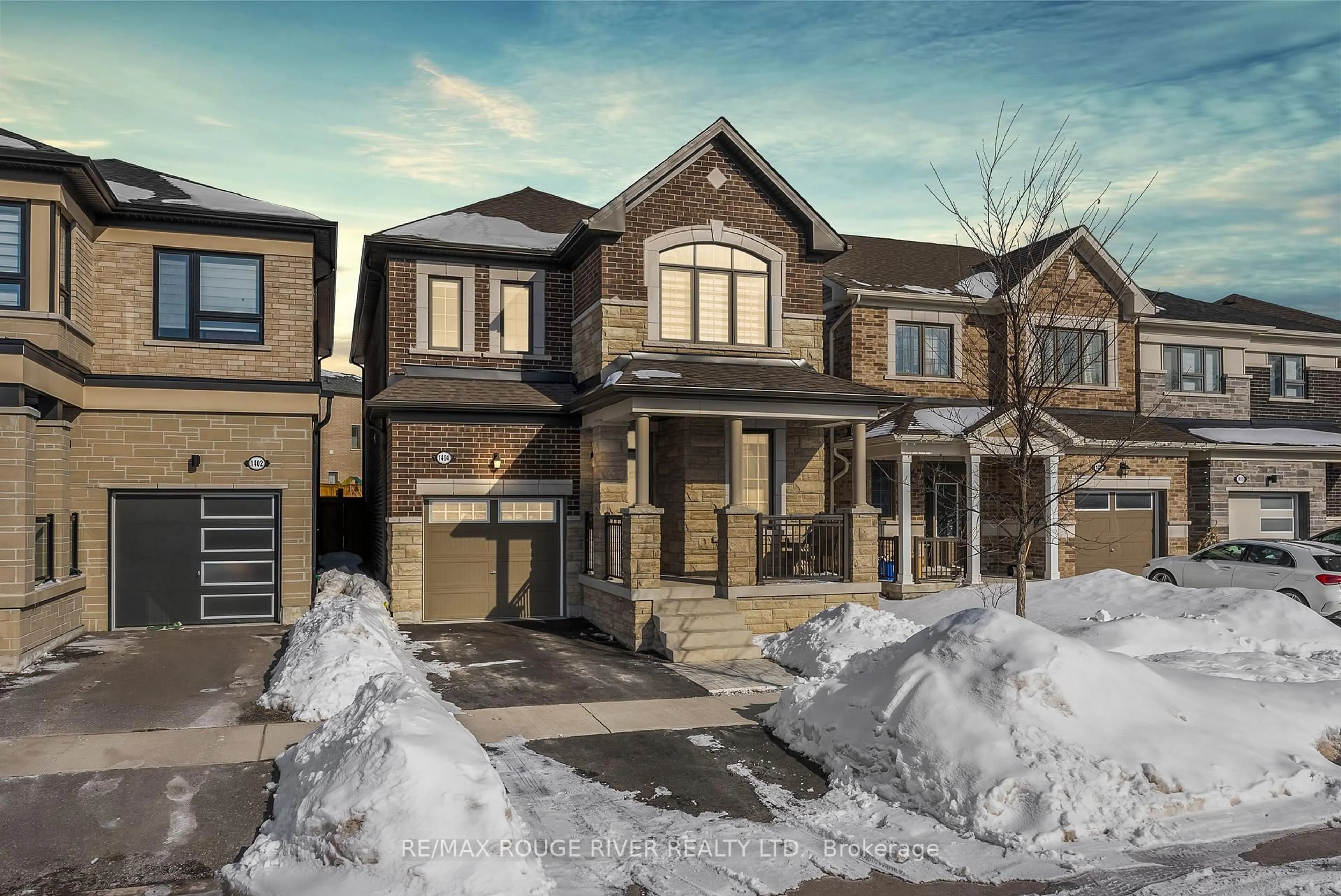 Home with brick exterior material, street for 1404 Stillmeadow Lane, Pickering Ontario L1X 0N5
