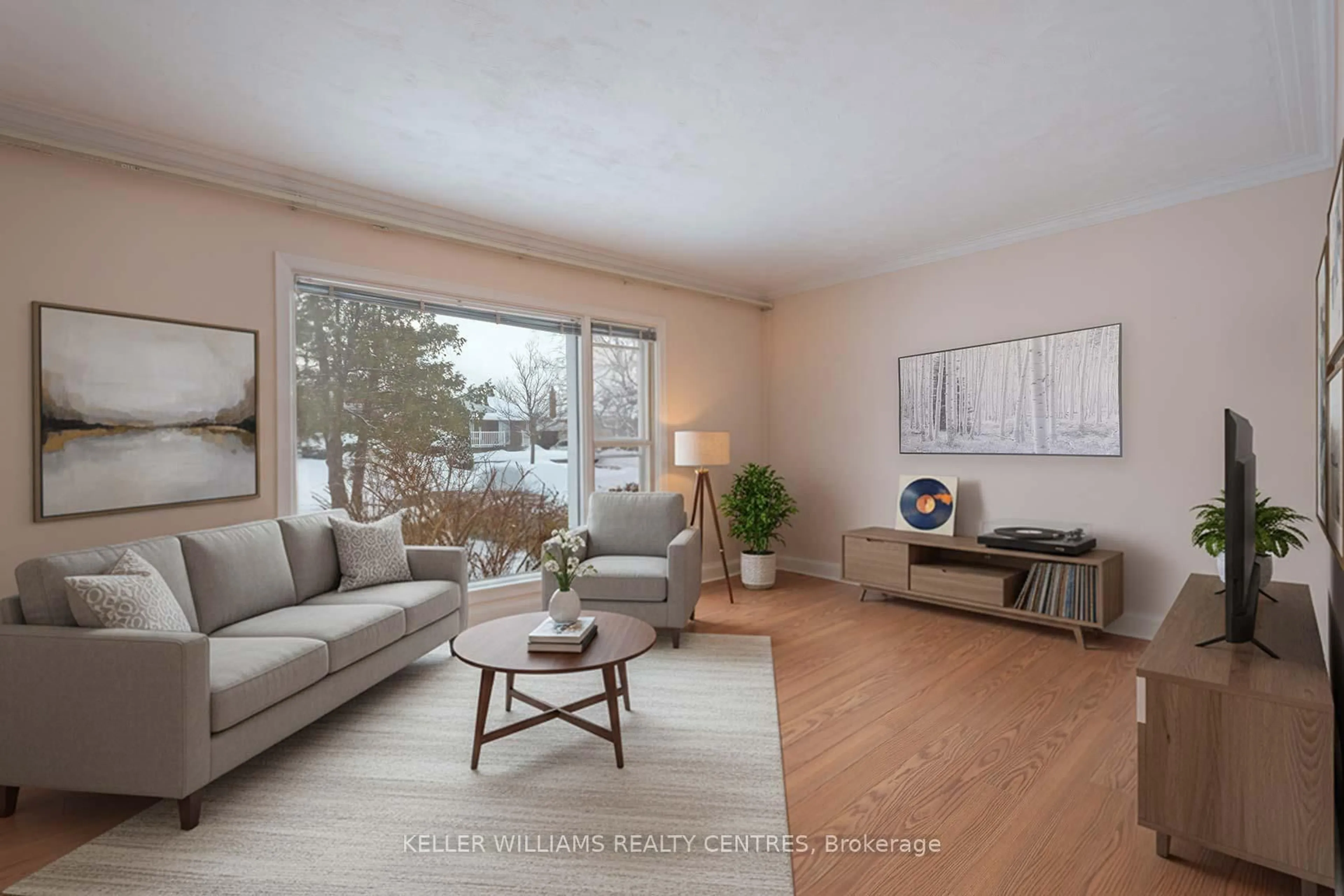 Living room with furniture, wood/laminate floor for 24 Century Dr, Toronto Ontario M1K 4J6