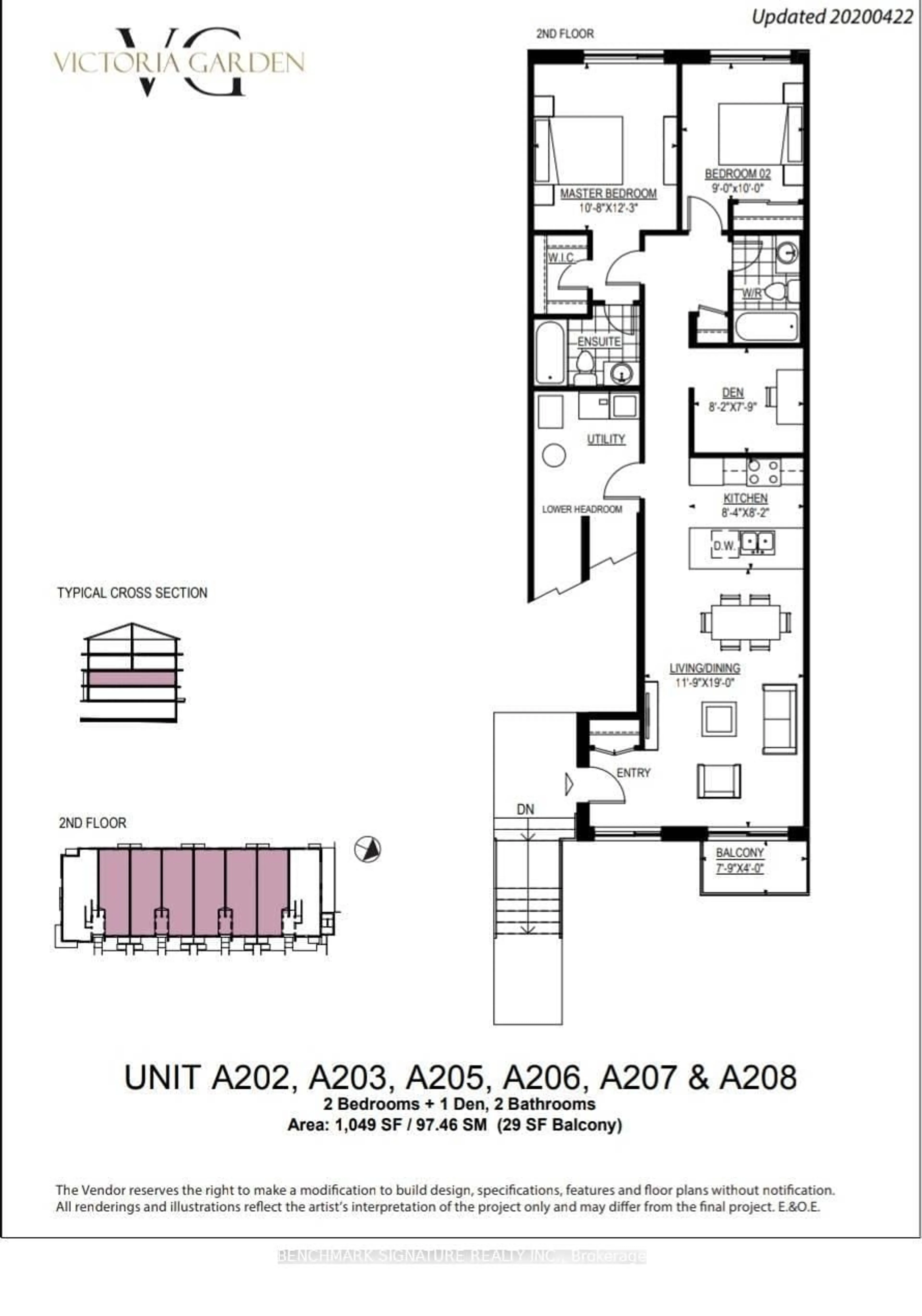 Floor plan for 3453 Victoria Park Ave #A207, Toronto Ontario M1W 0A9