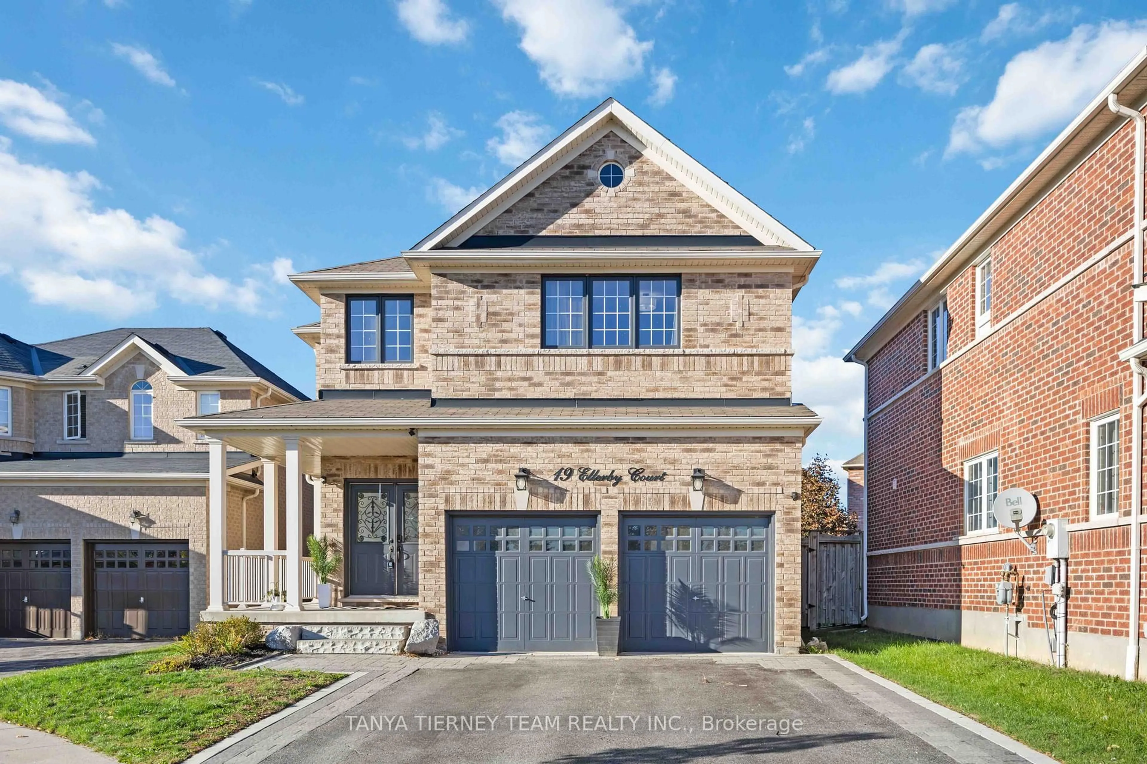 Home with brick exterior material, street for 19 Ellerby Crt, Whitby Ontario L1R 0K5
