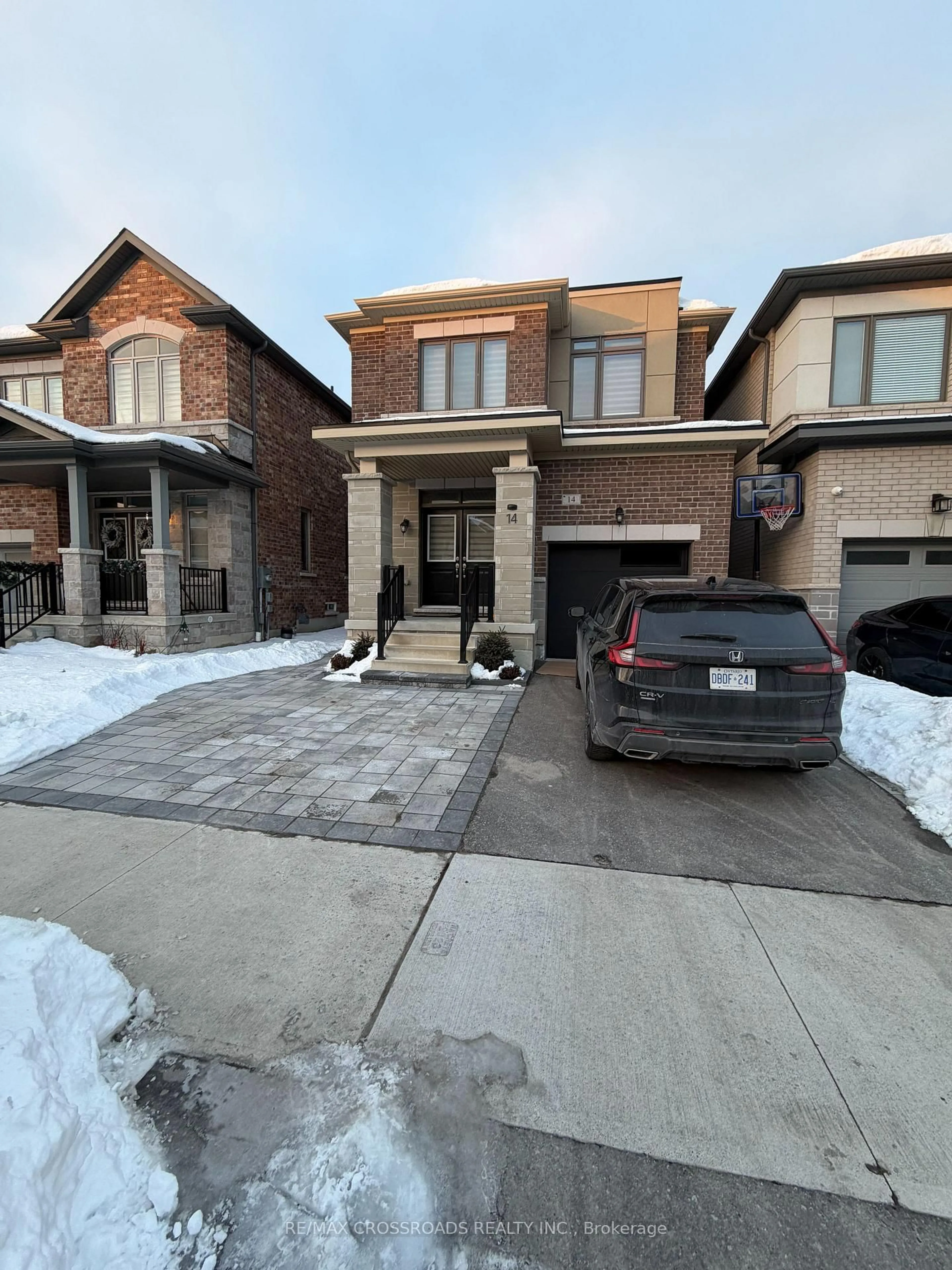Home with brick exterior material, street for 14 Ogston Cres, Whitby Ontario L1P 0G9