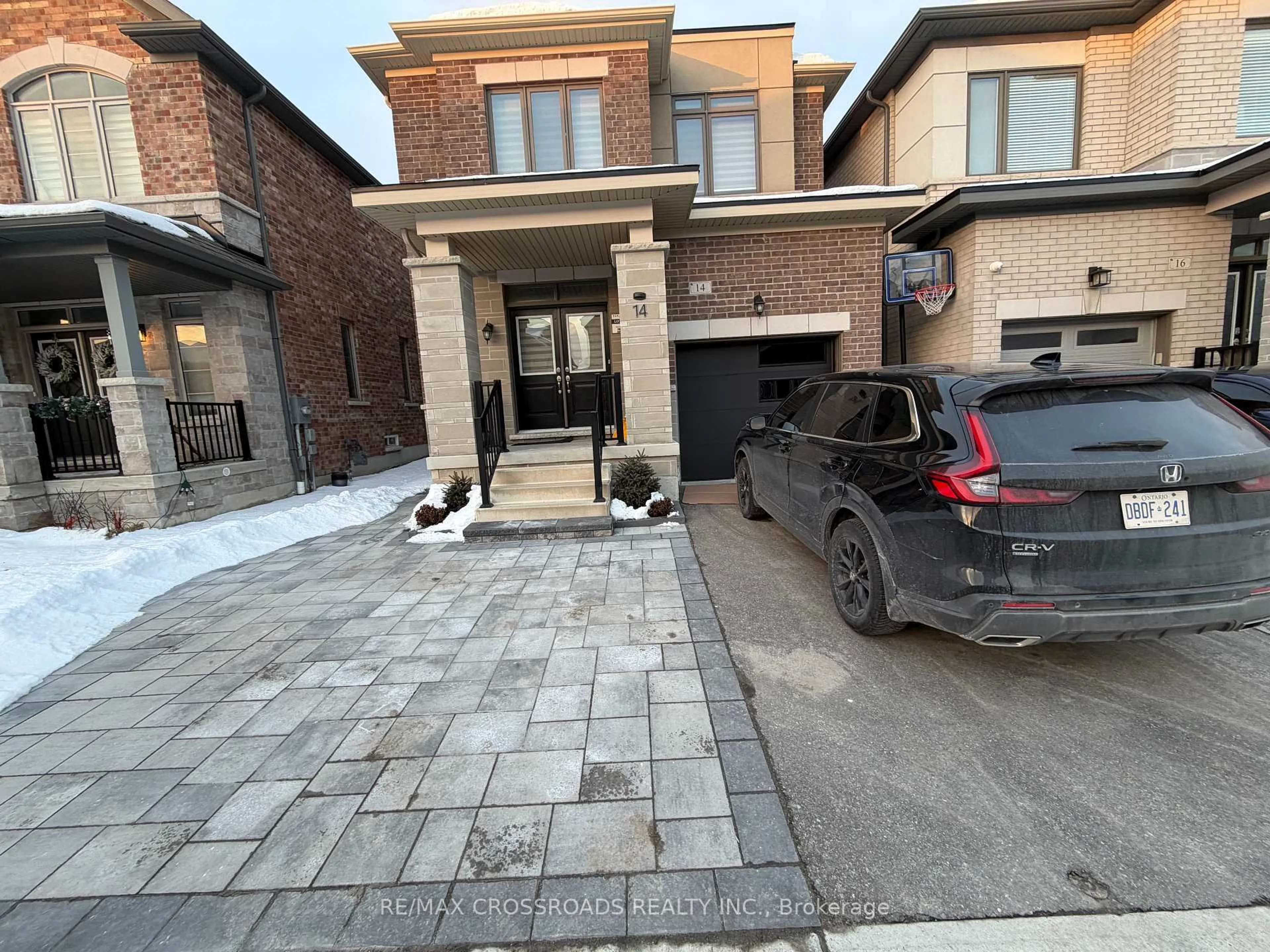 Home with brick exterior material, street for 14 Ogston Cres, Whitby Ontario L1P 0G9