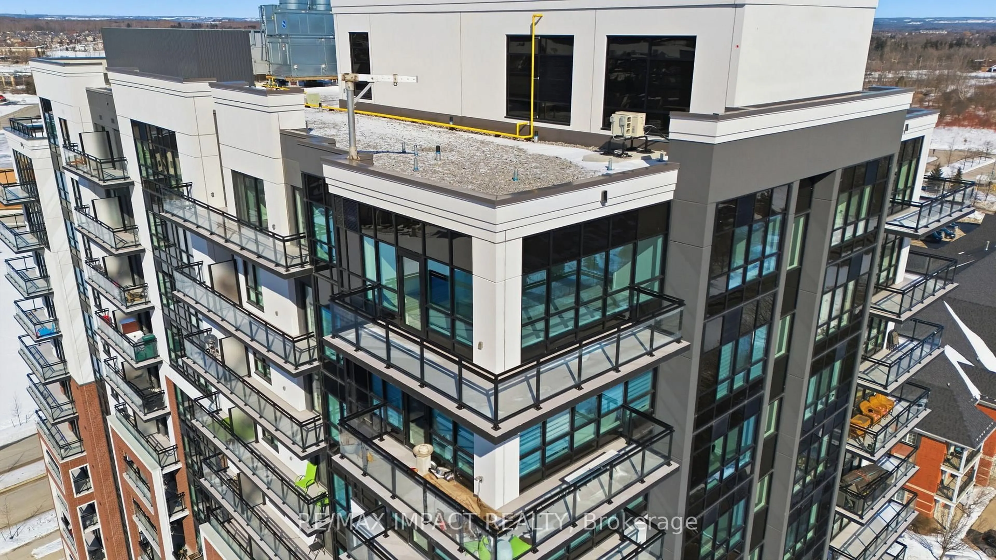 A pic from outside/outdoor area/front of a property/back of a property/a pic from drone, city buildings view from balcony for 55 Clarington Blvd #1202, Clarington Ontario L1C 7J4