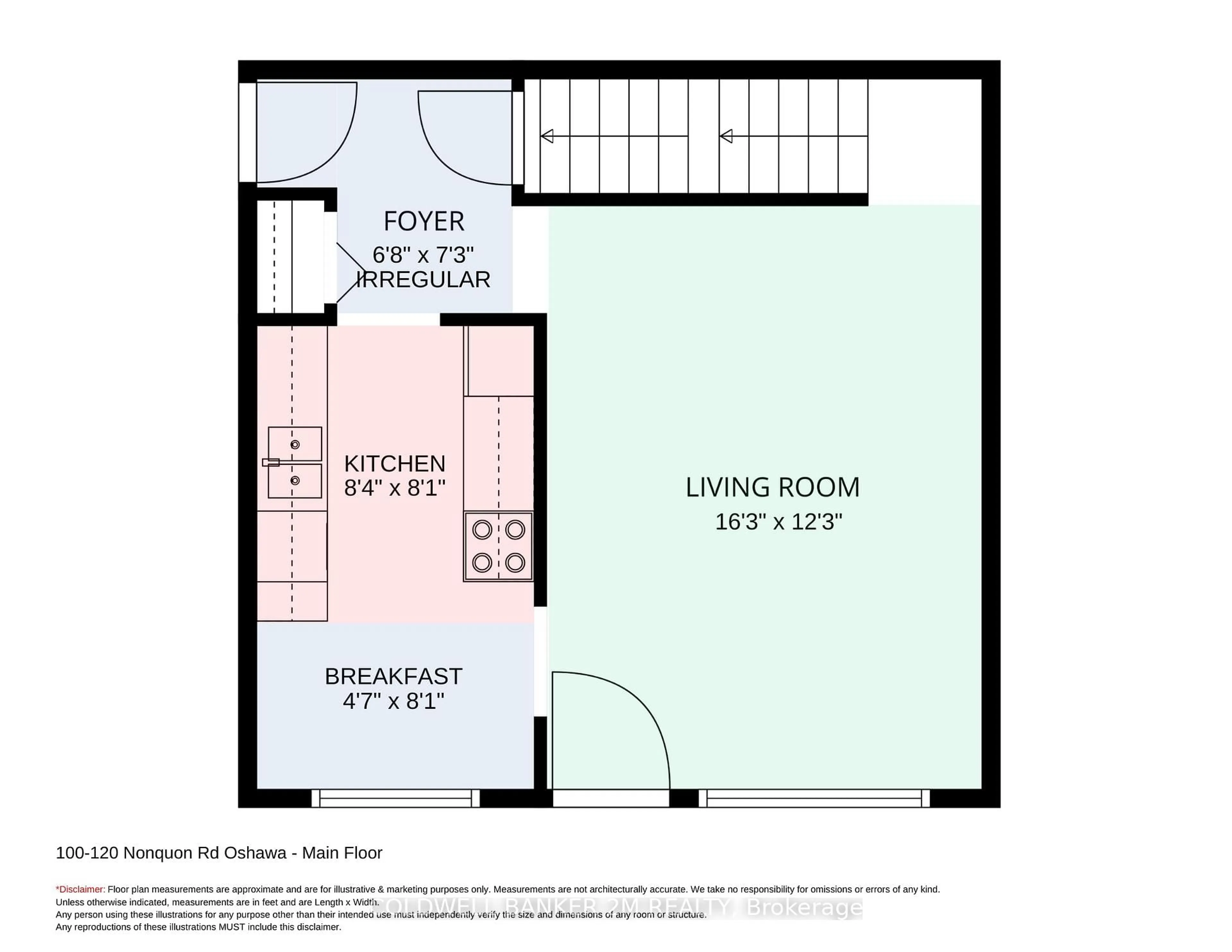 Floor plan for 120 Nonquon Rd #100, Oshawa Ontario L1G 7E6
