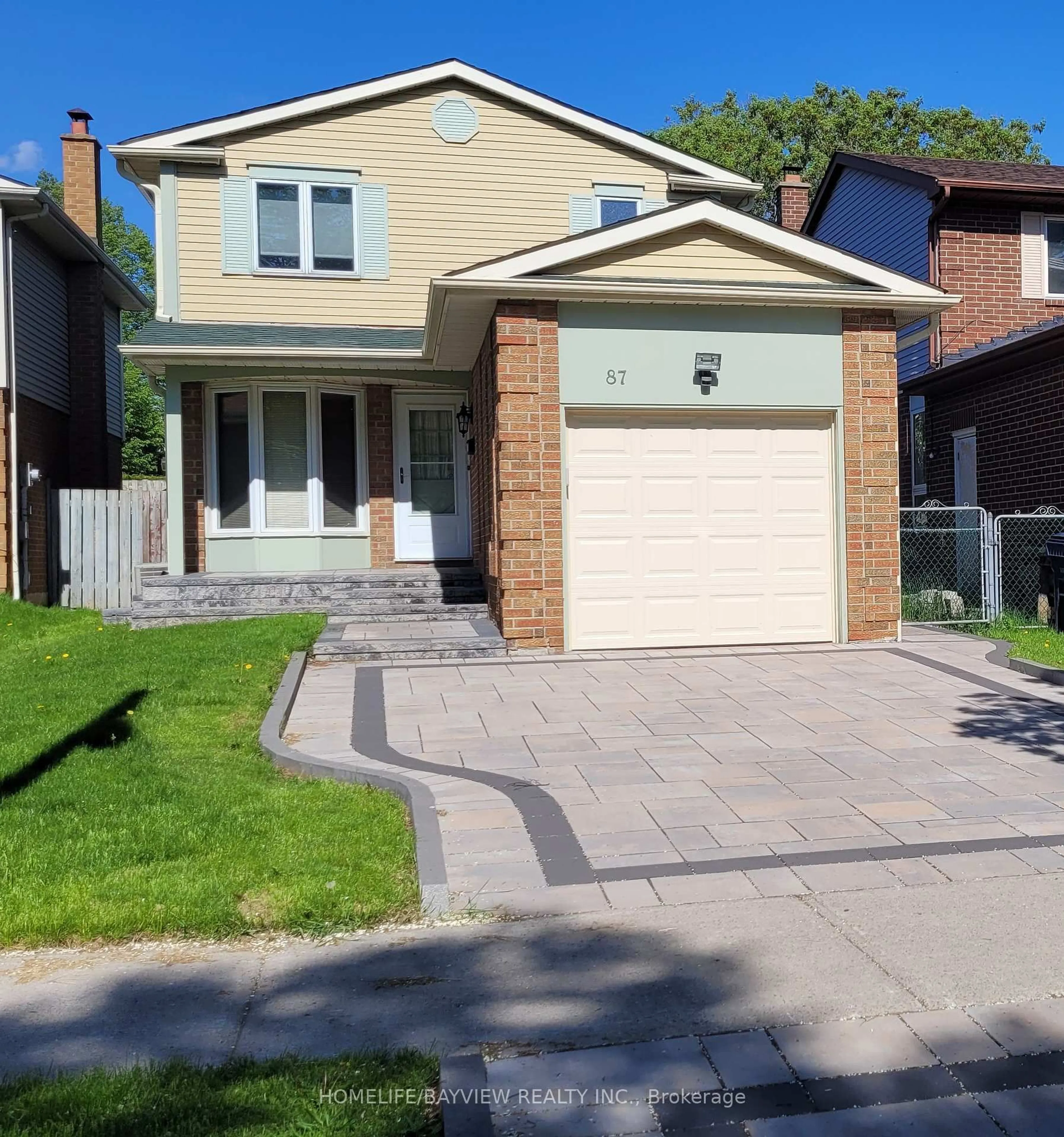Home with brick exterior material, street for 87 Moorehouse Dr, Toronto Ontario M1V 2E2