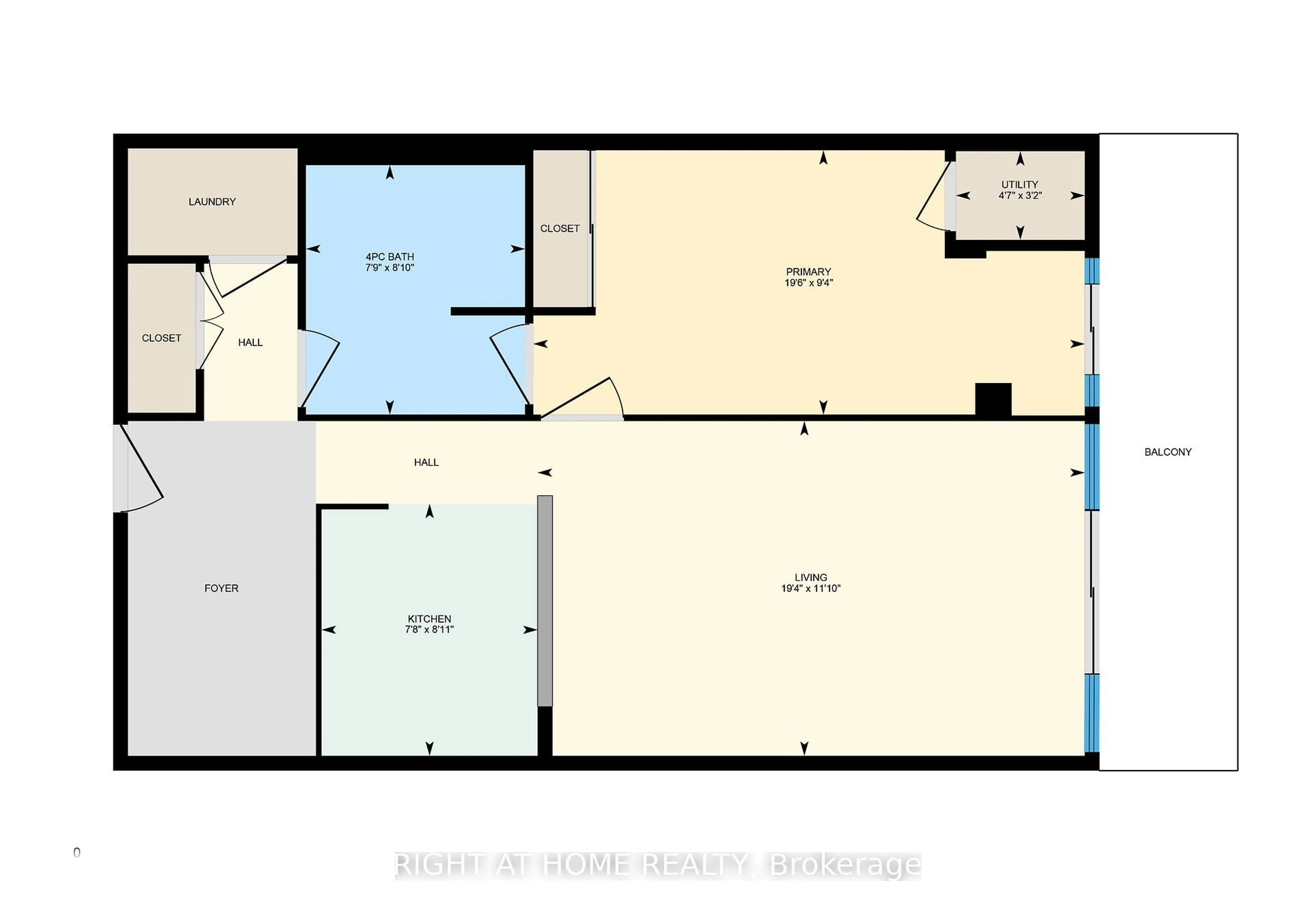Floor plan for 44 Bond St #518, Oshawa Ontario L1G 6R2