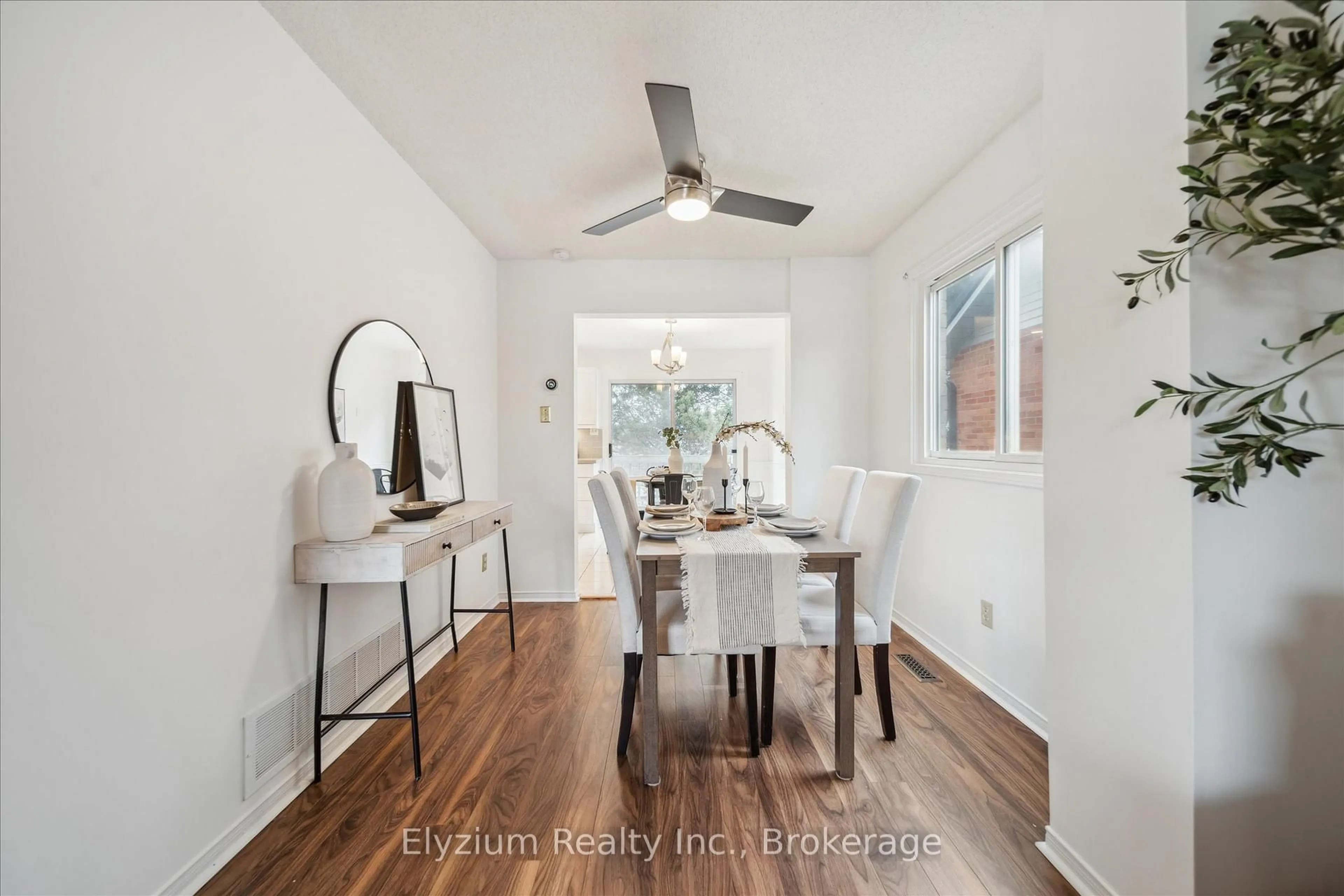 Dining room, wood/laminate floor for 2130 Blue Ridge Cres, Pickering Ontario L1X 2M7