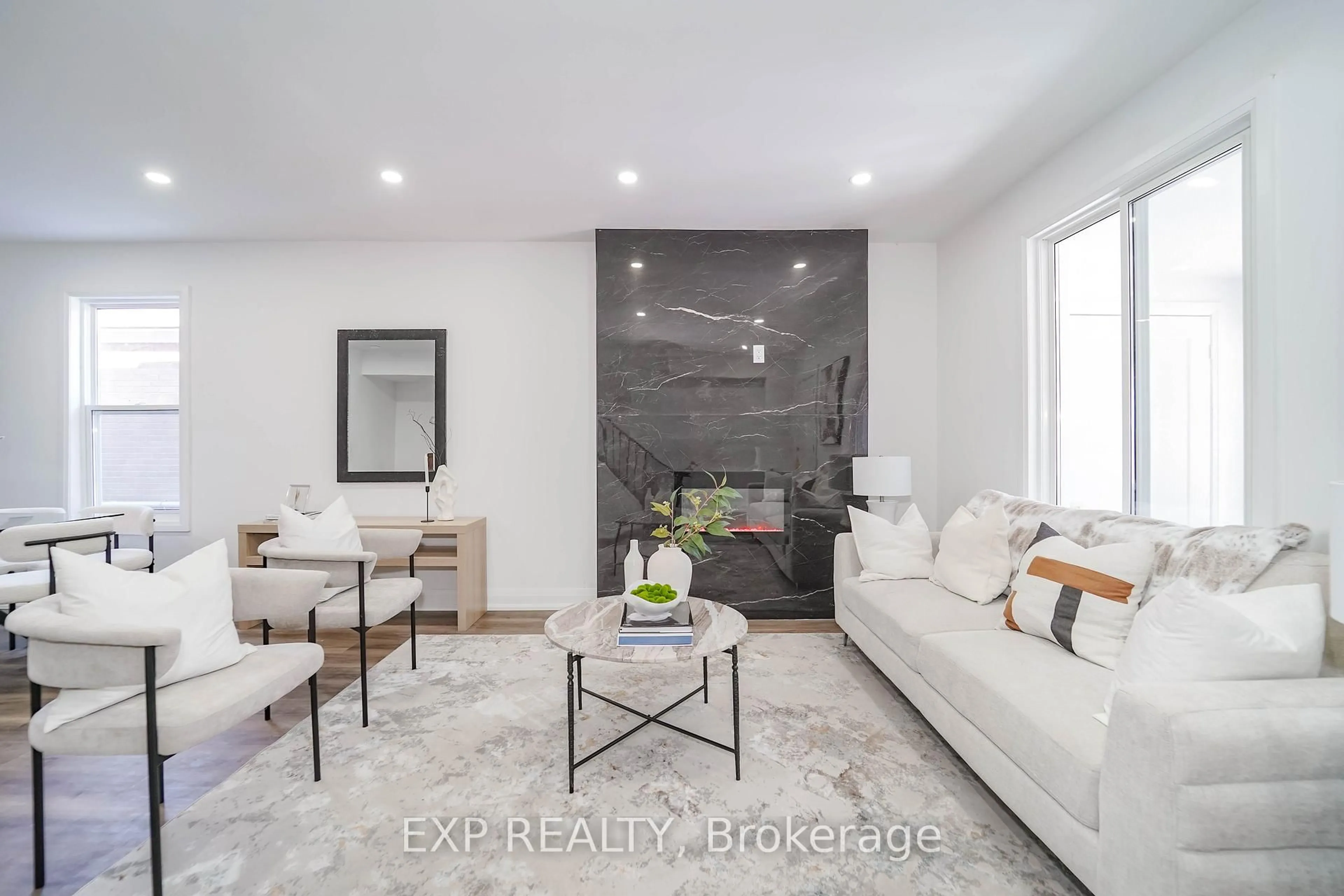 Living room with furniture, ceramic/tile floor for 224 Aylesworth Ave, Toronto Ontario M1N 2J6