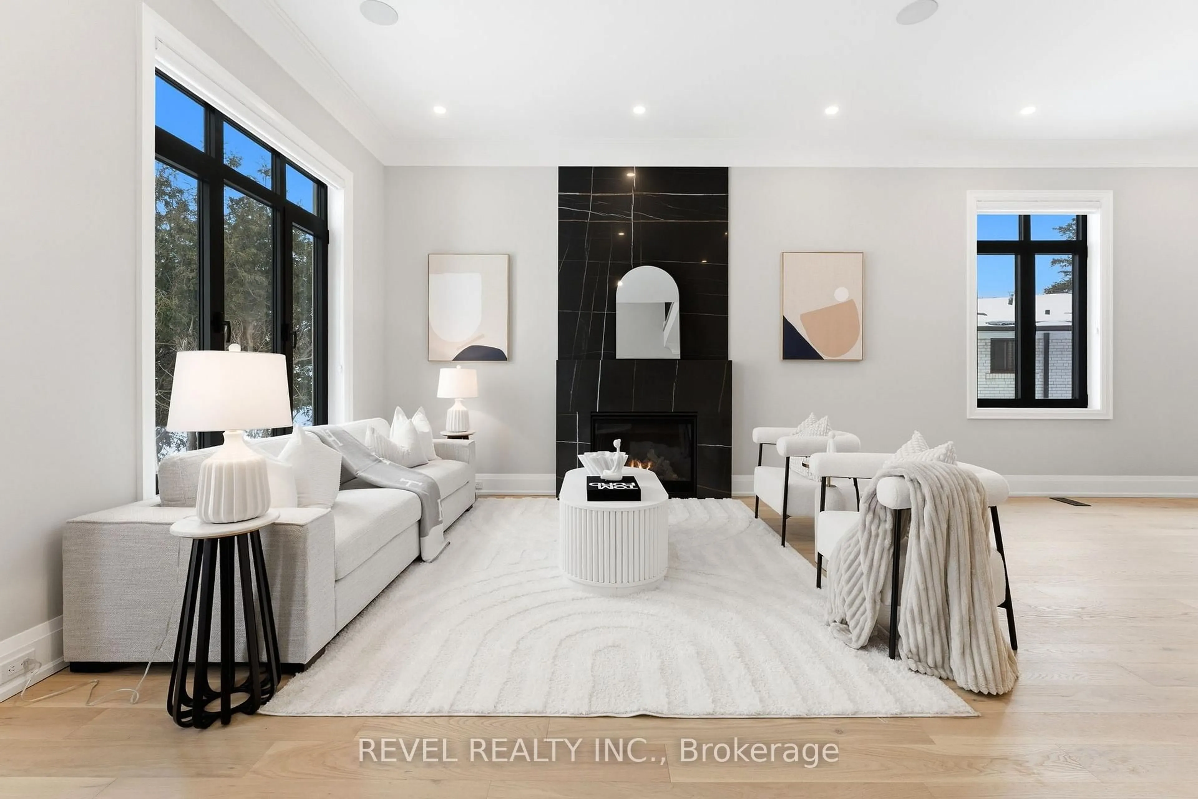 Living room with furniture, ceramic/tile floor for 456 Toynevale Rd, Pickering Ontario L1W 2H1