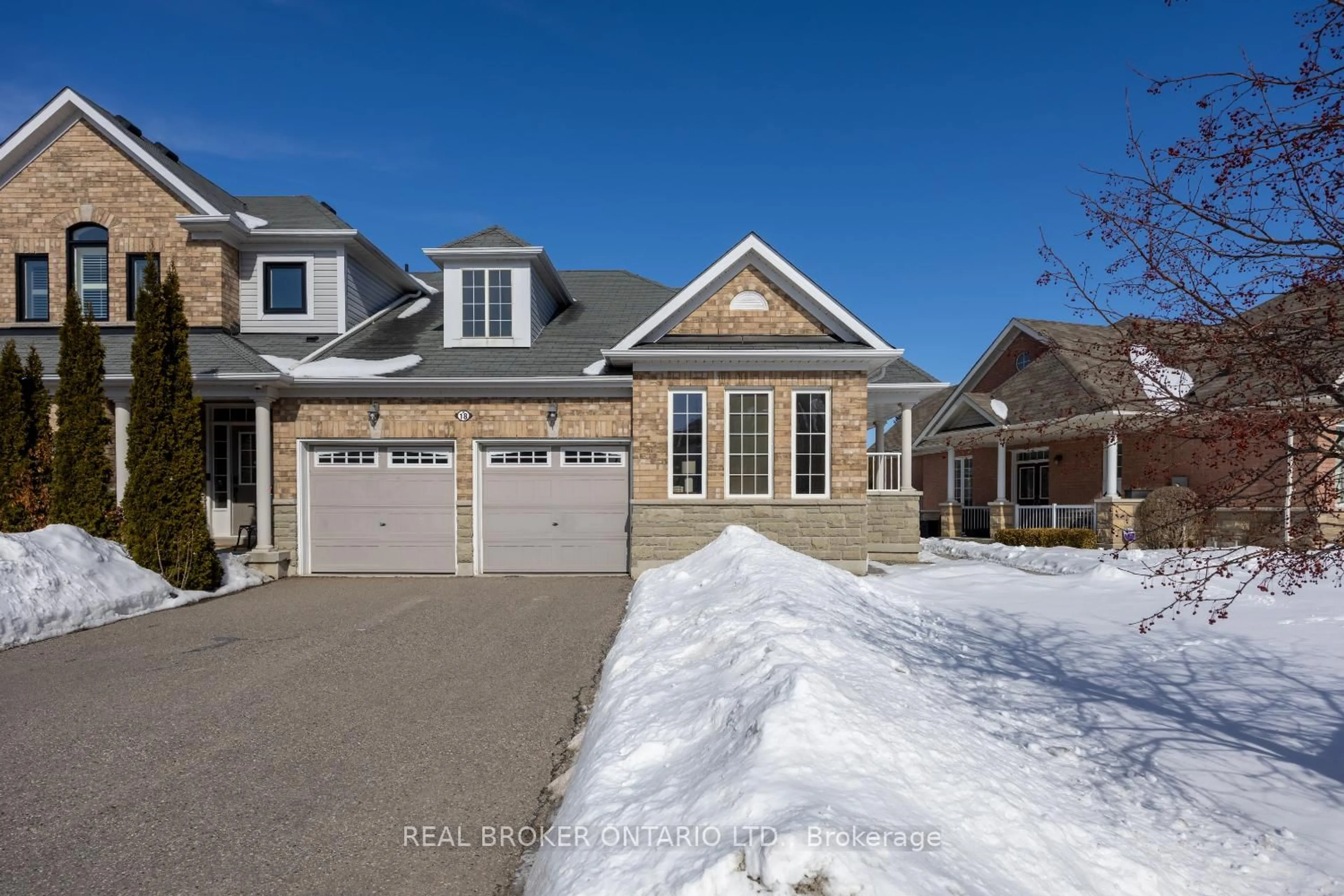 Home with brick exterior material, street for 18 Harvey Johnston Way, Whitby Ontario L1M 0J7