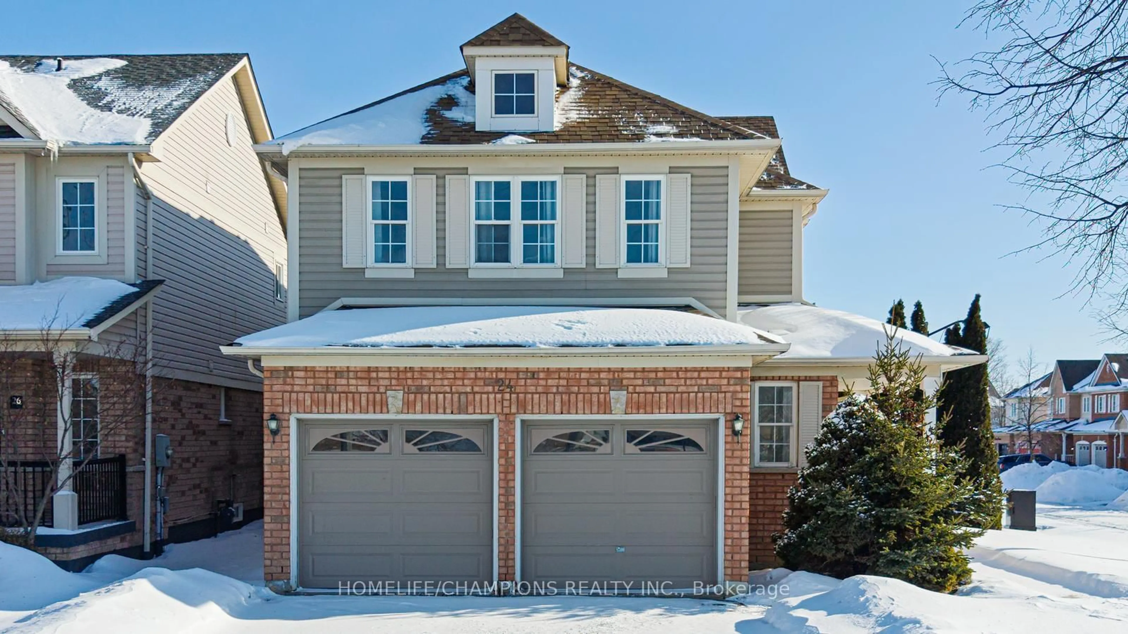 Home with brick exterior material, street for 24 Juneau Cres, Whitby Ontario L1R 3A3