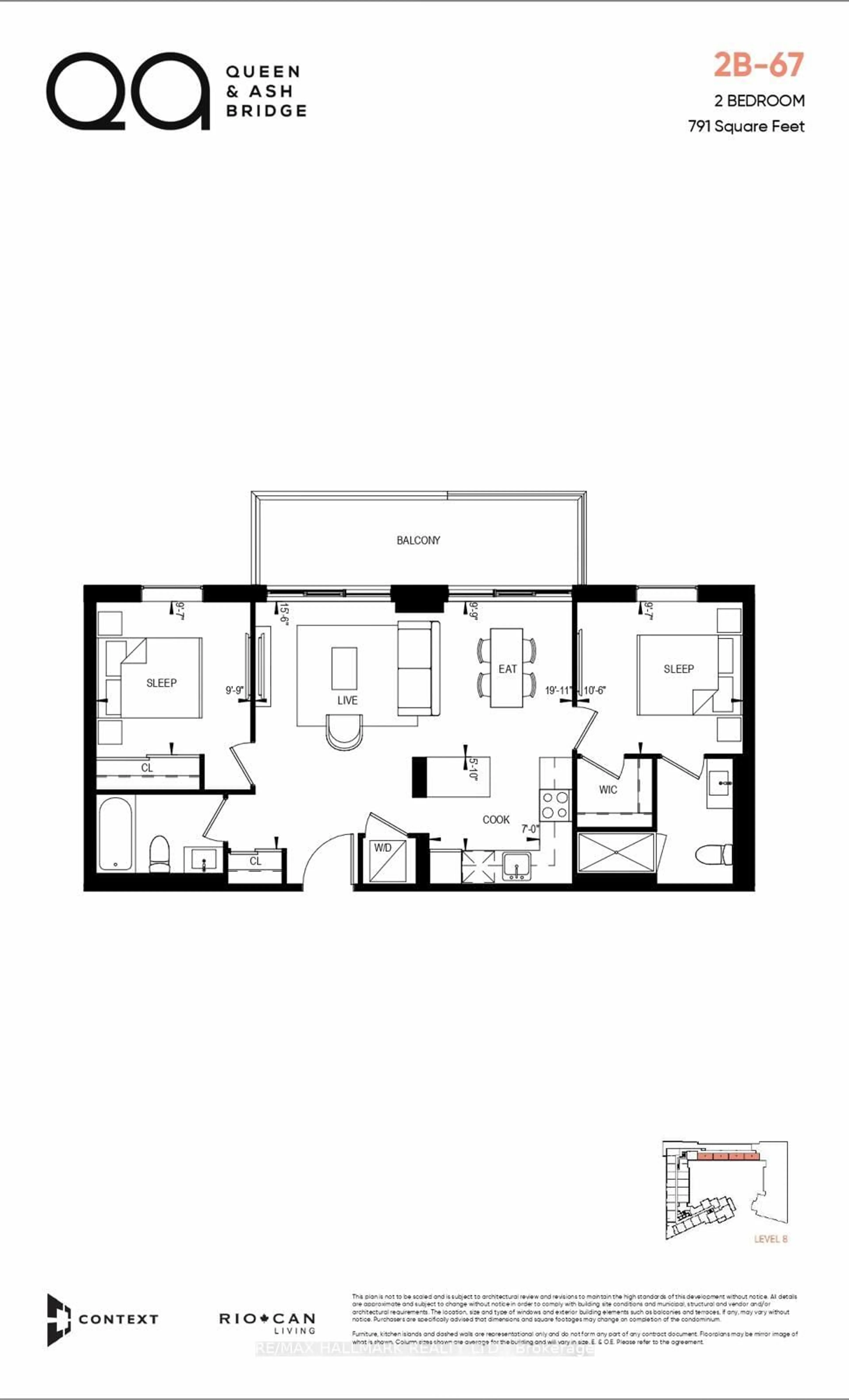 Floor plan for 1050 Eastern Ave #823, Toronto Ontario M4L 0B7