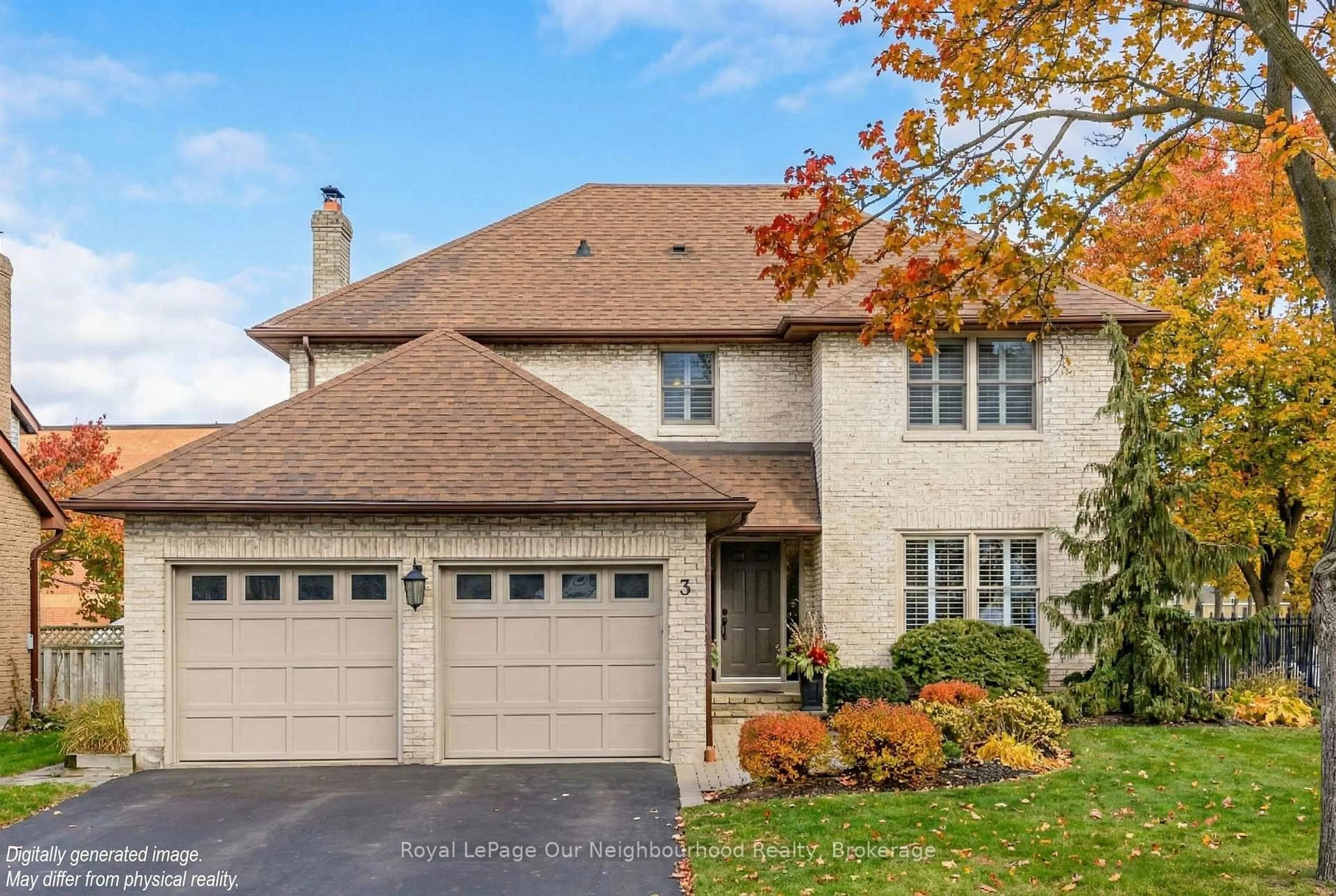 Home with brick exterior material, street for 3 Woodlawn Crt, Whitby Ontario L1N 6R4