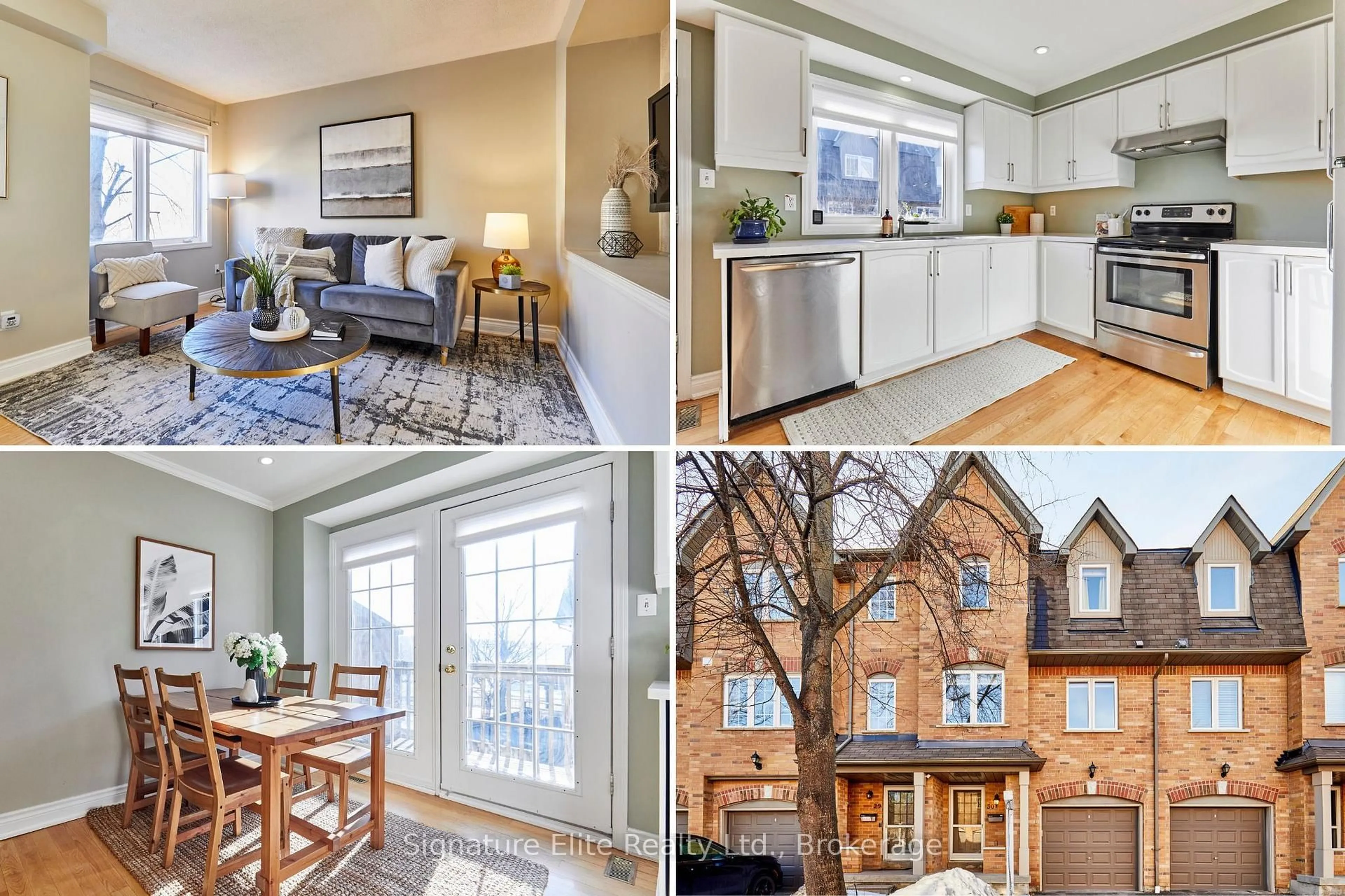 Open concept kitchen, wood/laminate floor for 6400 Lawrence Ave #30, Toronto Ontario M1C 5C7