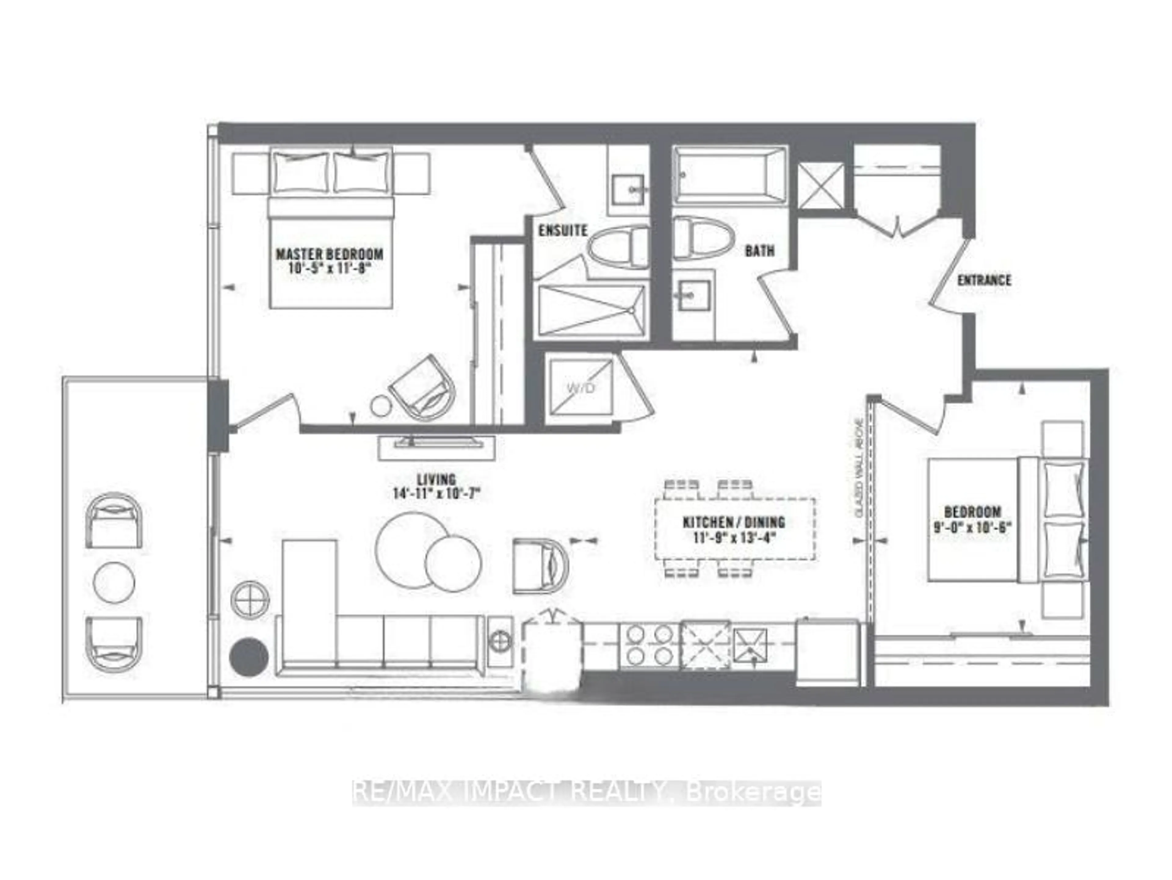 Floor plan for 1606 Charles St #603, Whitby Ontario L1N 0P1