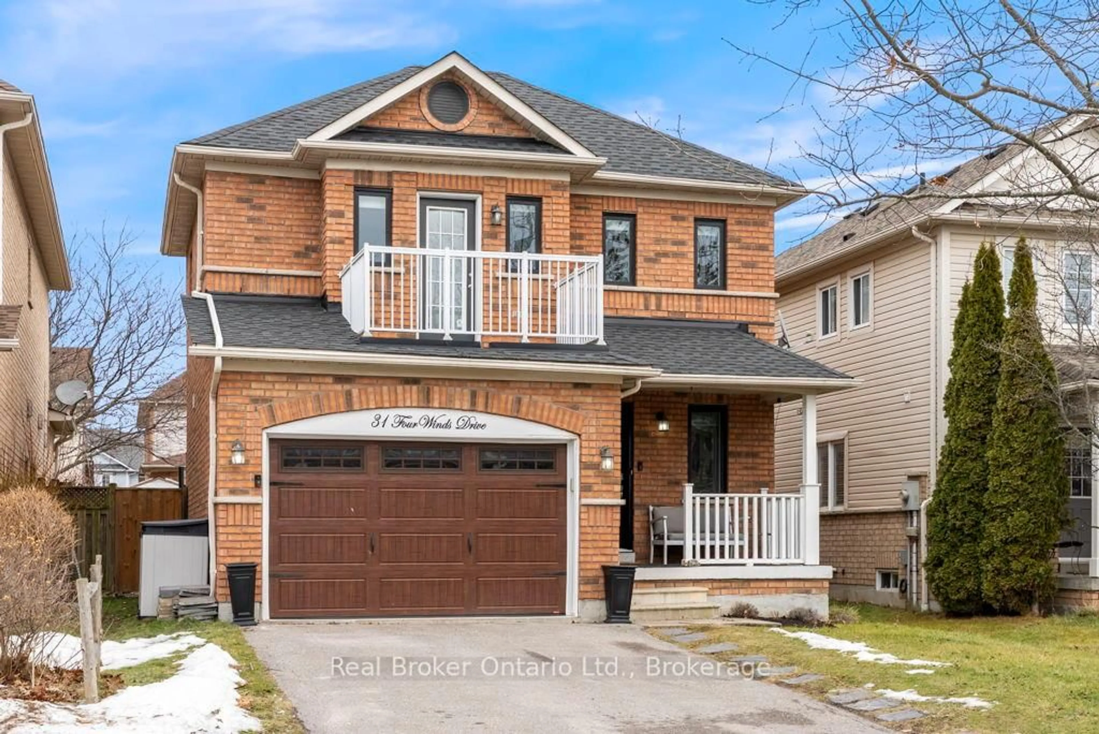 Home with brick exterior material, street for 31 Four Winds Dr, Whitby Ontario L1N 9R8