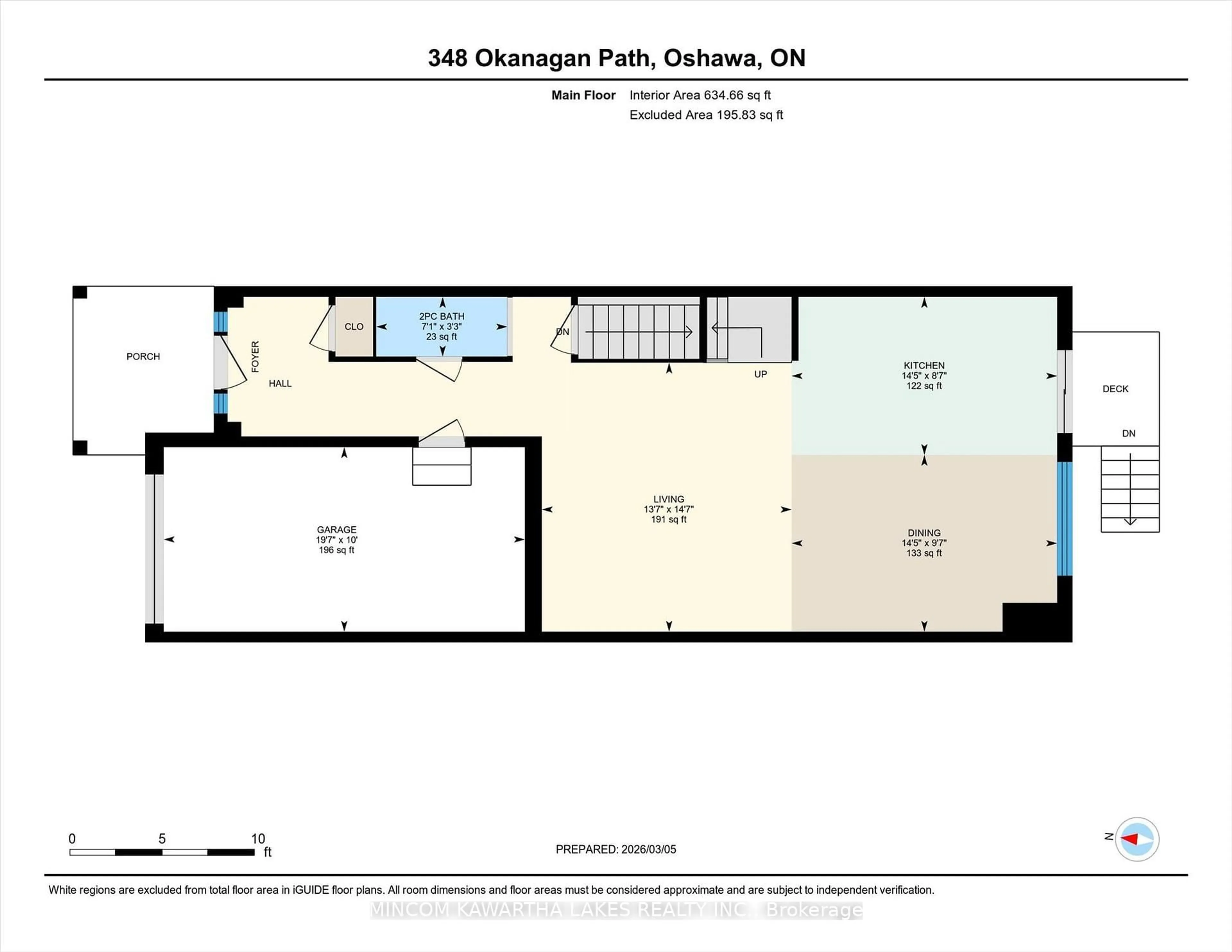 Floor plan for 348 Okanagan Path, Oshawa Ontario L1H 0A7