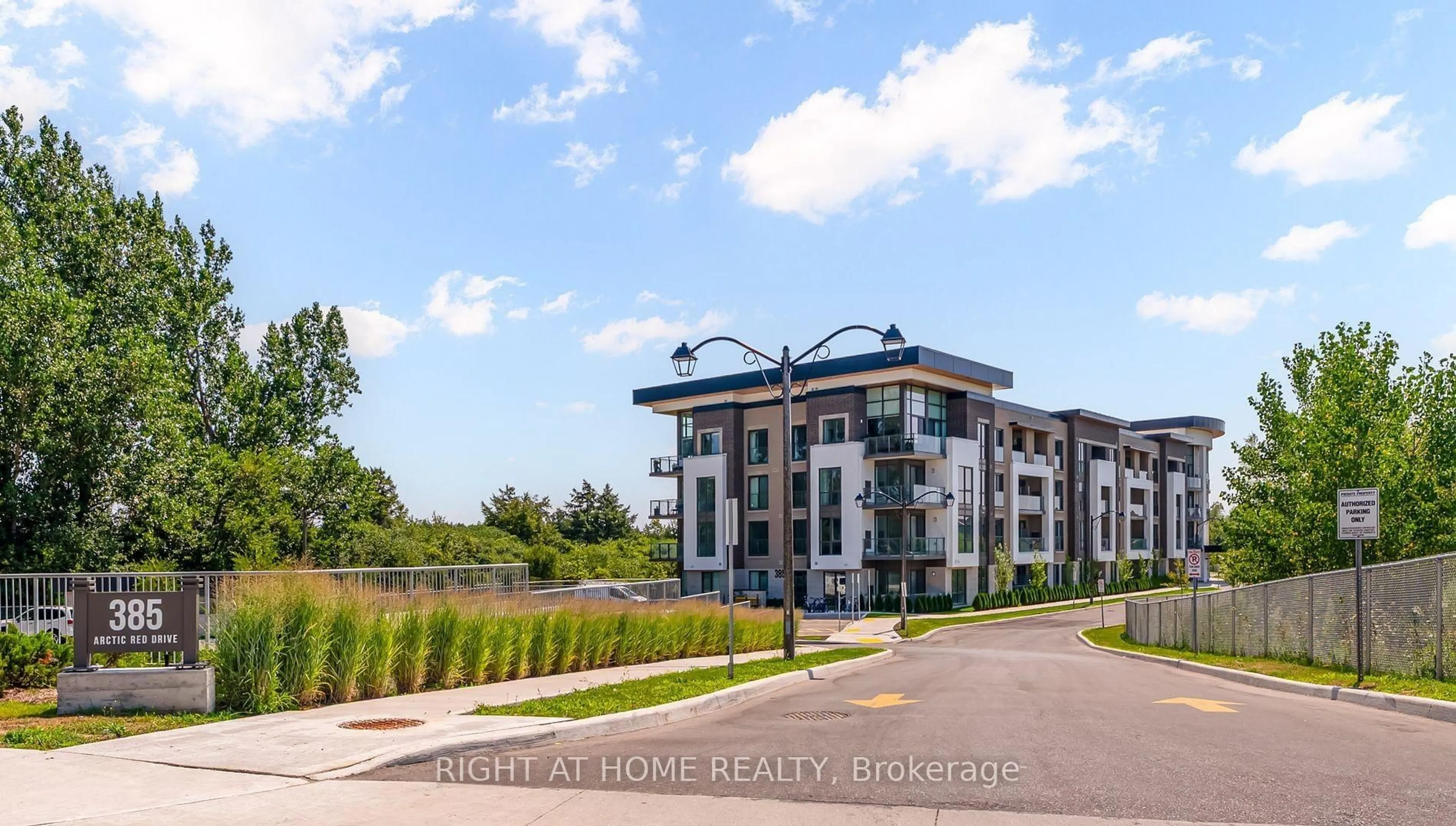 A pic from outside/outdoor area/front of a property/back of a property/a pic from drone, water/lake/river/ocean view for 385 Arctic Red Dr #425, Oshawa Ontario L1L 0W9