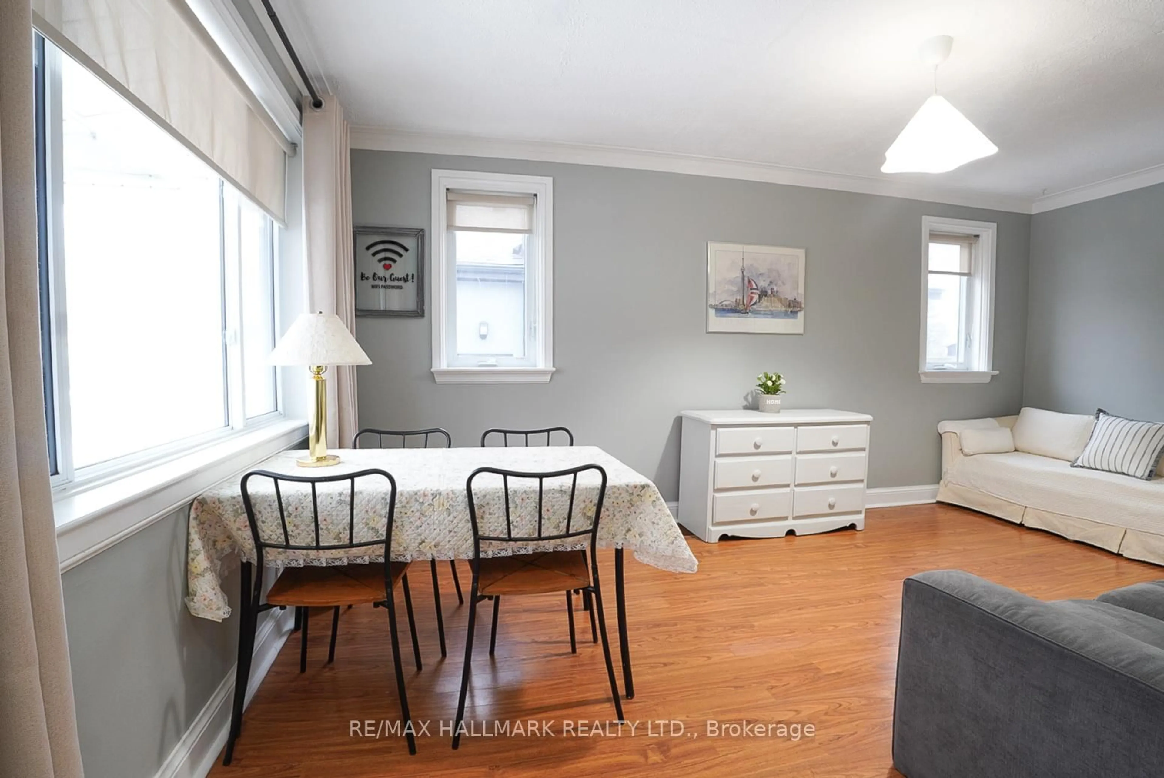 Dining room, wood/laminate floor for 106 Phillip Ave, Toronto Ontario M1N 3R4