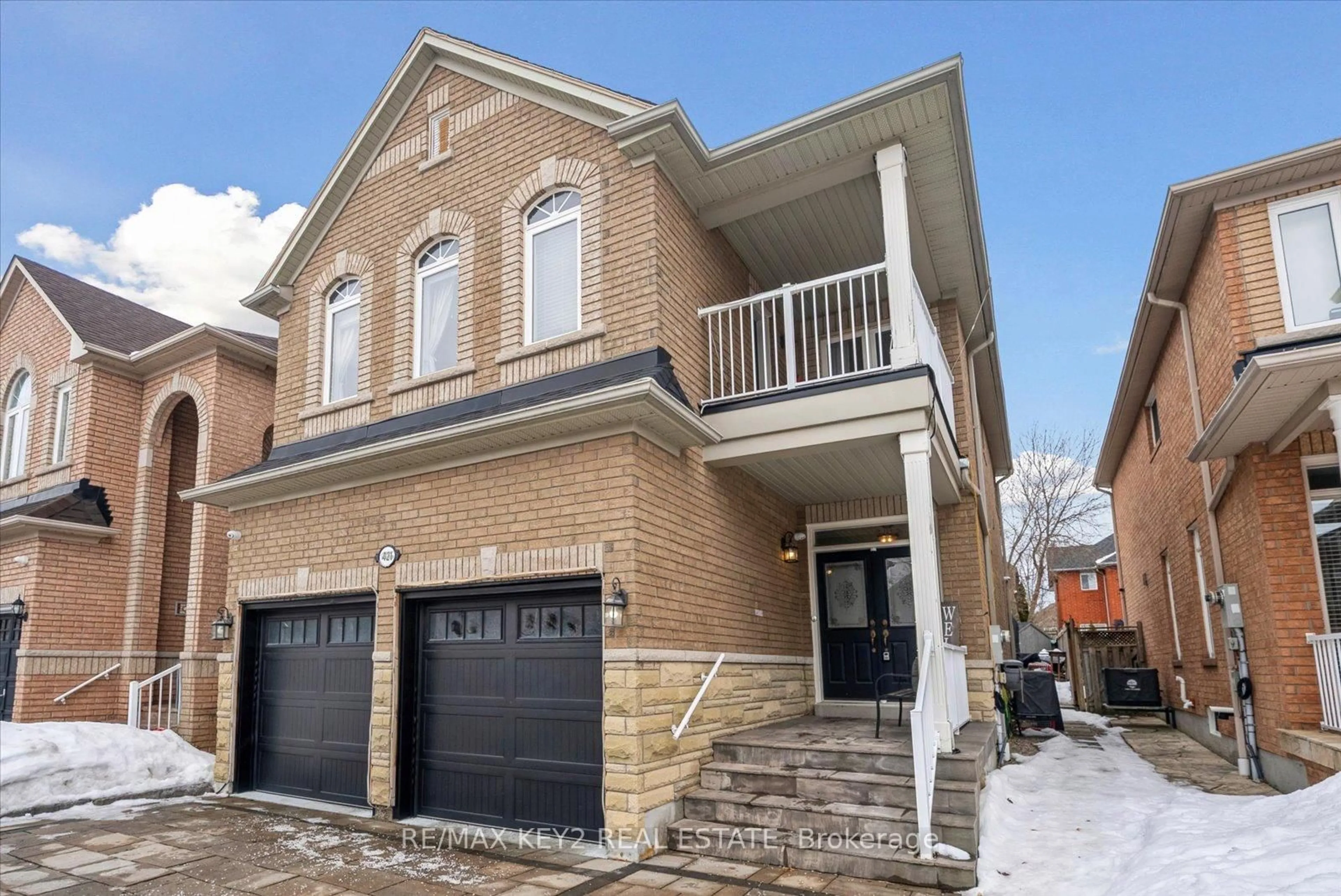 Home with brick exterior material, street for 421 Pineview Lane, Pickering Ontario L1V 6X4